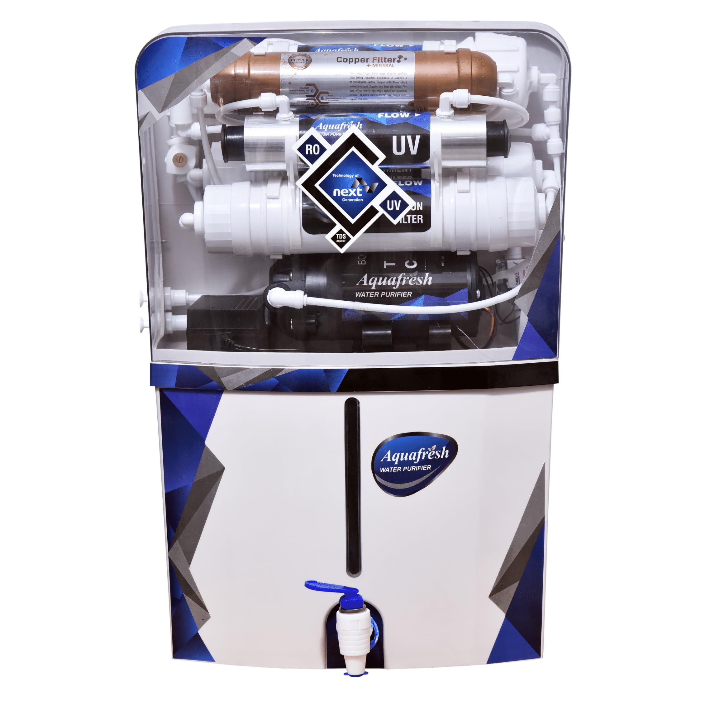 Mclord Aqua Fresh Plus Ro Domestic Water Purifier (Ro+ Led Uv+ Copper+ High Tds Membrane+ Tds Control) Fully Automatic, Best For