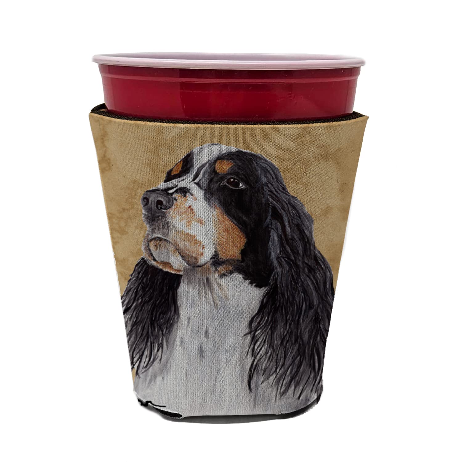 Springer Spaniel Red Solo Cup Beverage Insulator Hugger