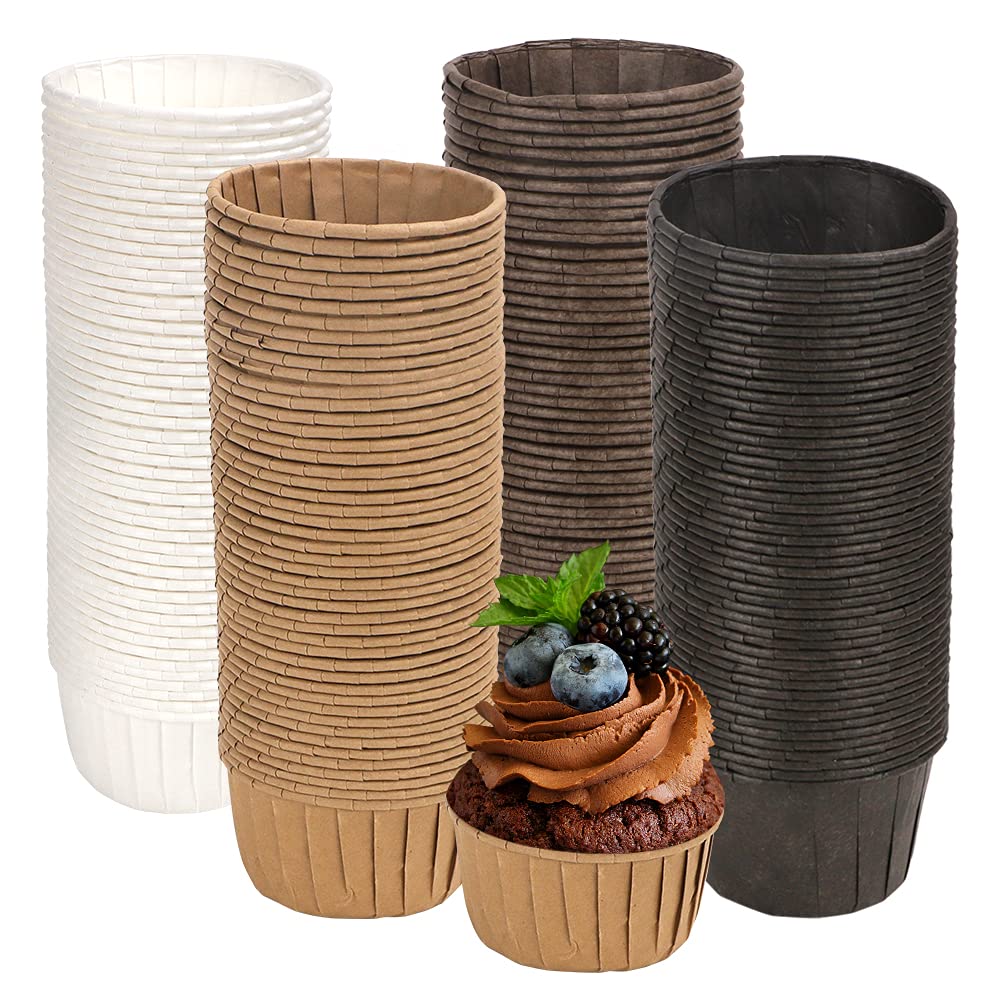 Tie-Dailynec 200 Pcs Cupcake Liners Muffin Standard Size, Baking Cups Greaseproof Wrappers Paper Cupcake Holders For Wedding Bir