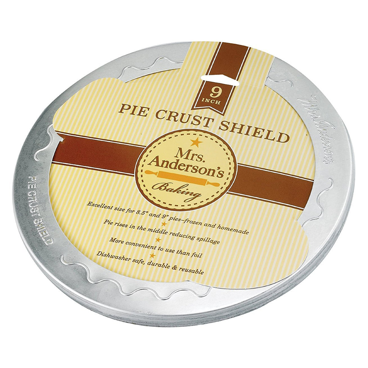 Mrs. AndersonS Baking Pie Crust Protector Shield, Fits Most 9-Inch Pie ...