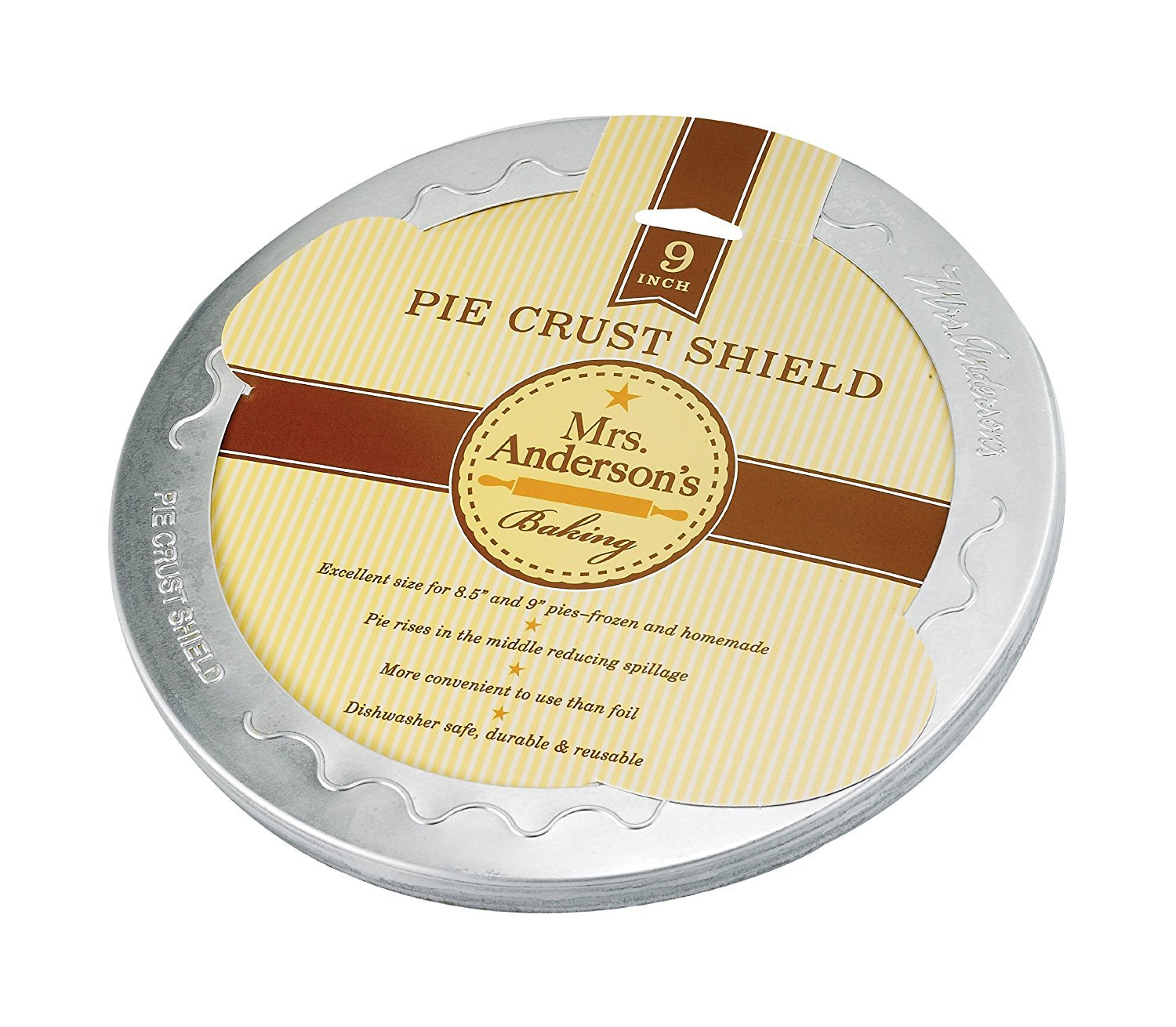 Mrs. Andersons Baking Pie Crust Protector Shield, Fits Most 9-Inch Pie Plates