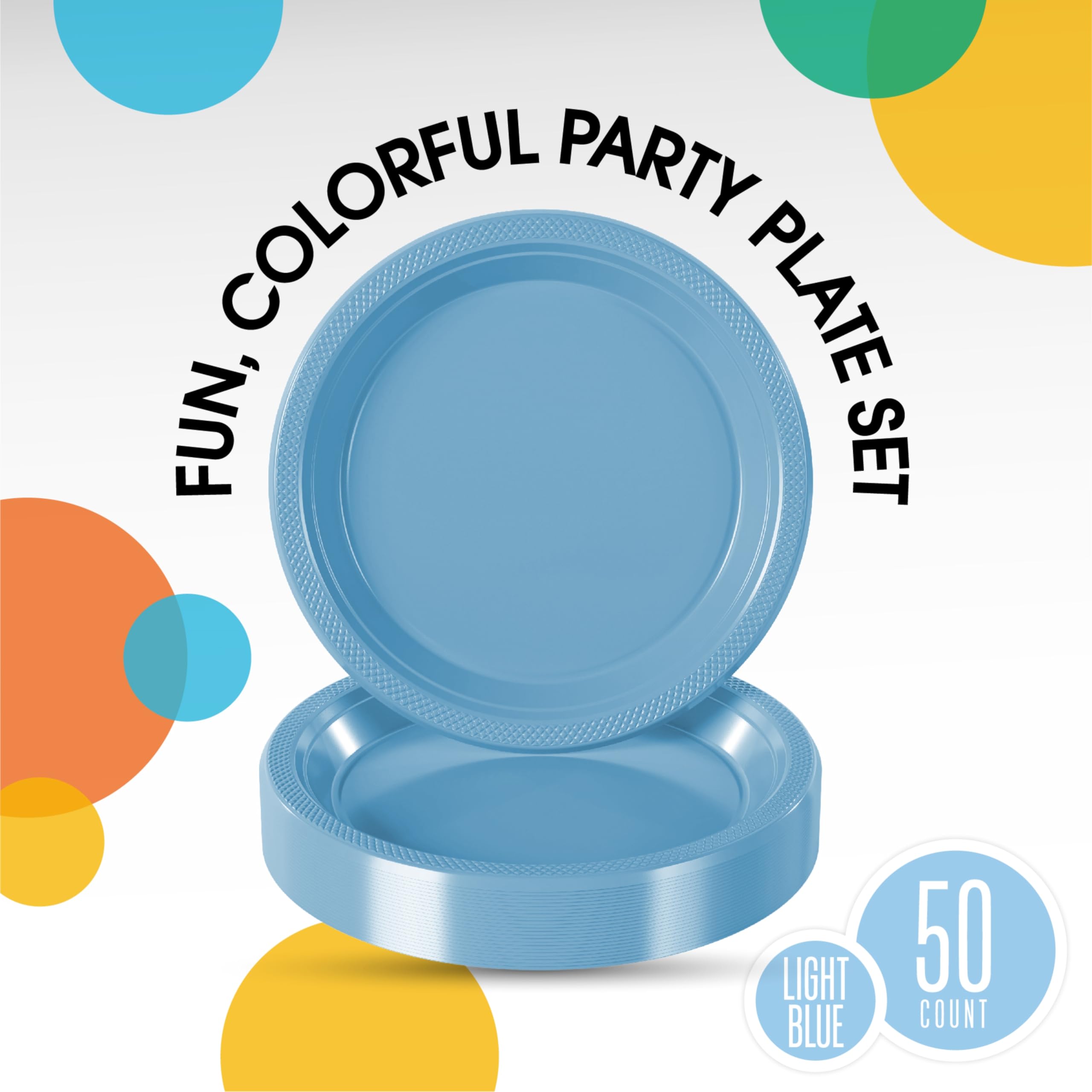Exquisite Light Blue Plastic Plates For Party 10 Light Blue Disposable Plates For Party Supplies 50 Pcs Disposable Dinner Plat