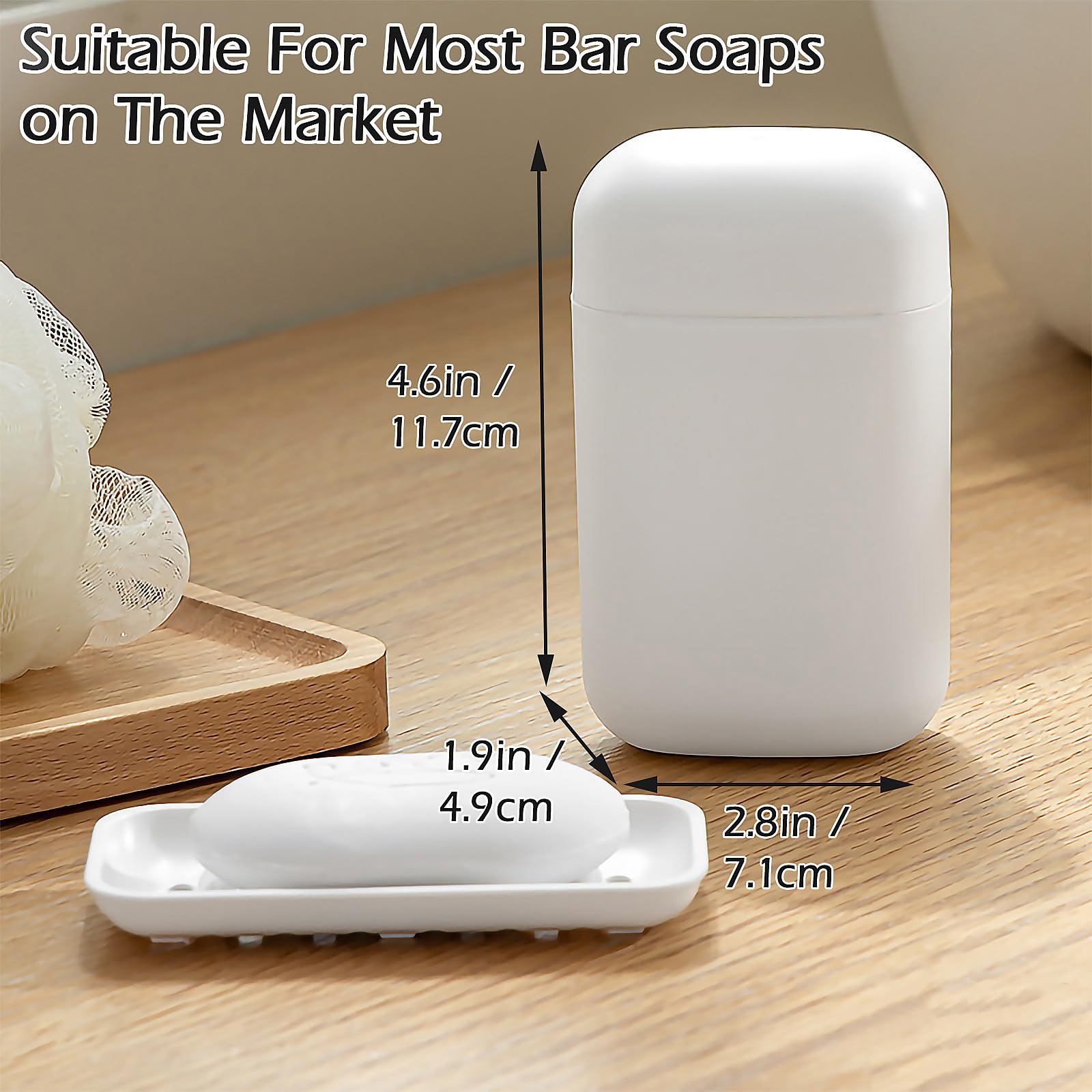 Aidimming Travel Soap Case, Leakproof Soap Container With Lid, Portable Bar Soap Holder For Traveling, Soap Box For Bathroom, Sh