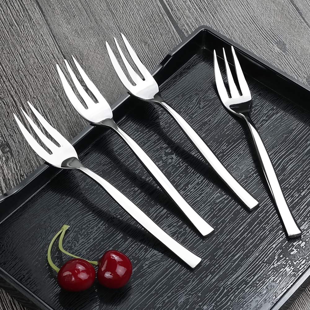 Idomy Stainless Steel 3-Tine Tasting Forks For Appetizers, 12-Piece
