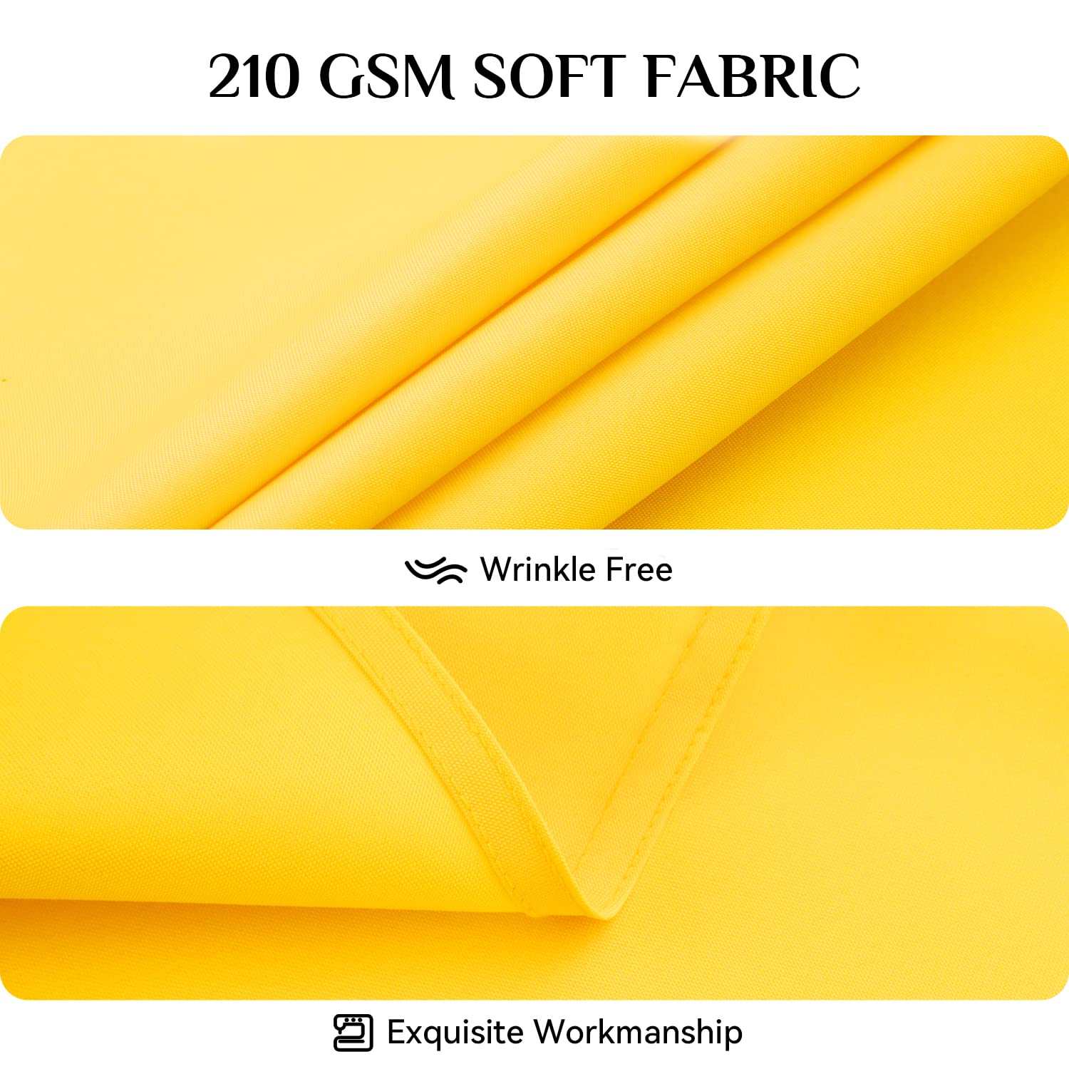 Softalker Round Tablecloth Waterproof  Stain Resistant Table Cloth Wrinkle Free 210Gsm Fabric Washable Polyester Table Cover For
