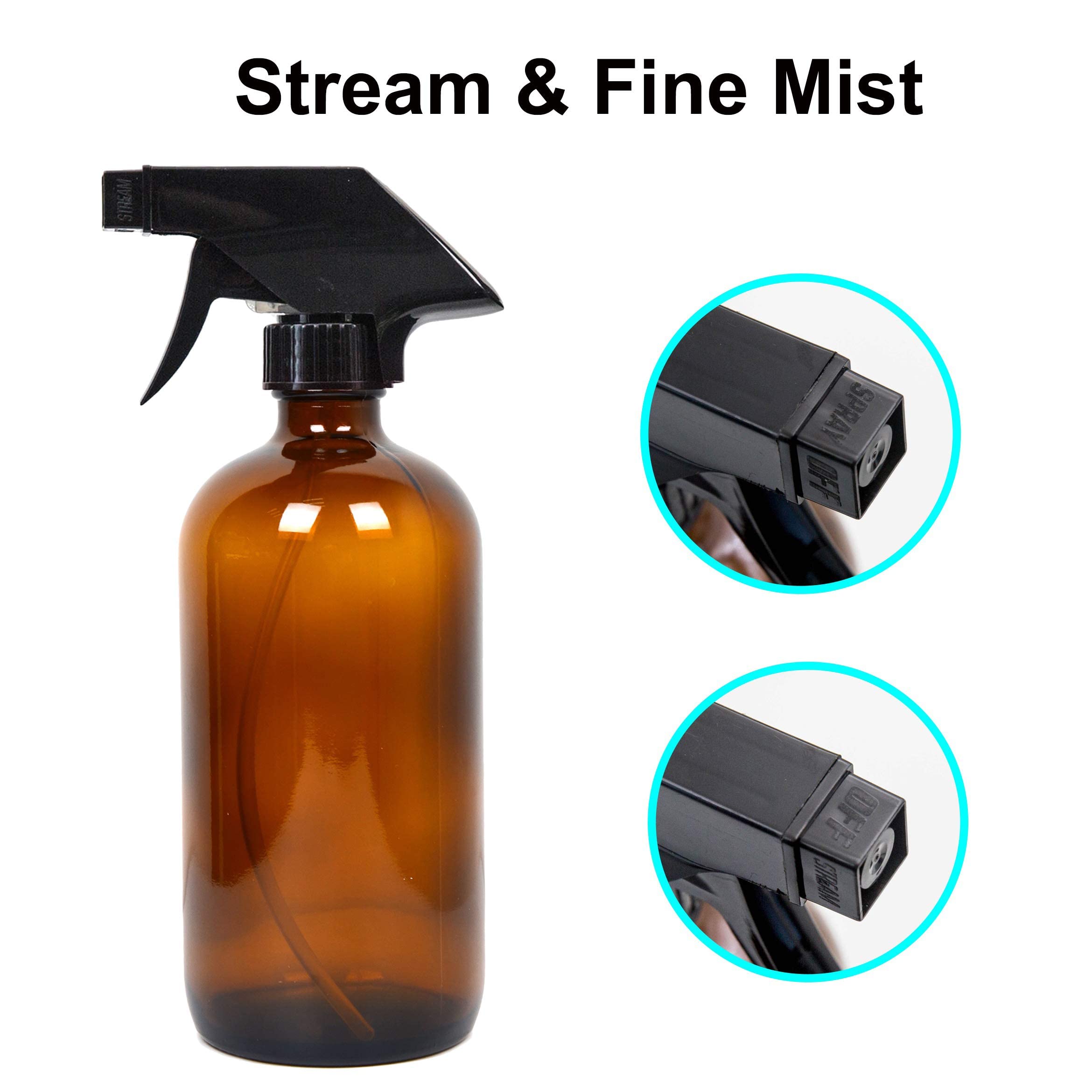 Youngever 4 Pack 16 Ounce Empty Glass Spray Bottles, Refillable Container For Essential Oils, Cleaning Products, Or Aromatherapy