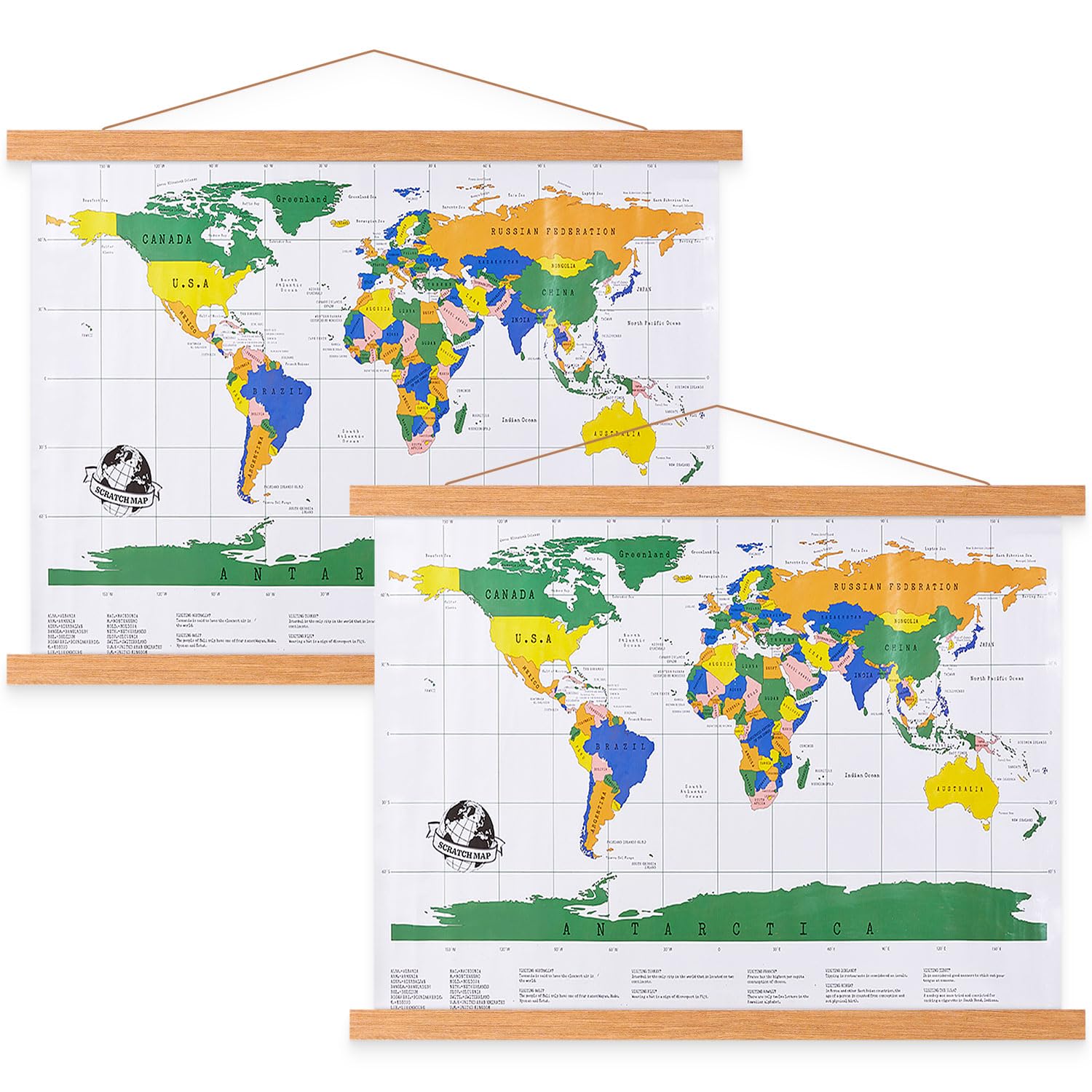 Benjia Magnetic Poster Hanger  8x10 8x20 8x11 Poster Frame Wood Wooden Magnet Print Posters Dowel Scroll Hanger Hangers Hanging Kit for Walls Map Canvas Artwork (Teak Wood  8''  2 Packs)