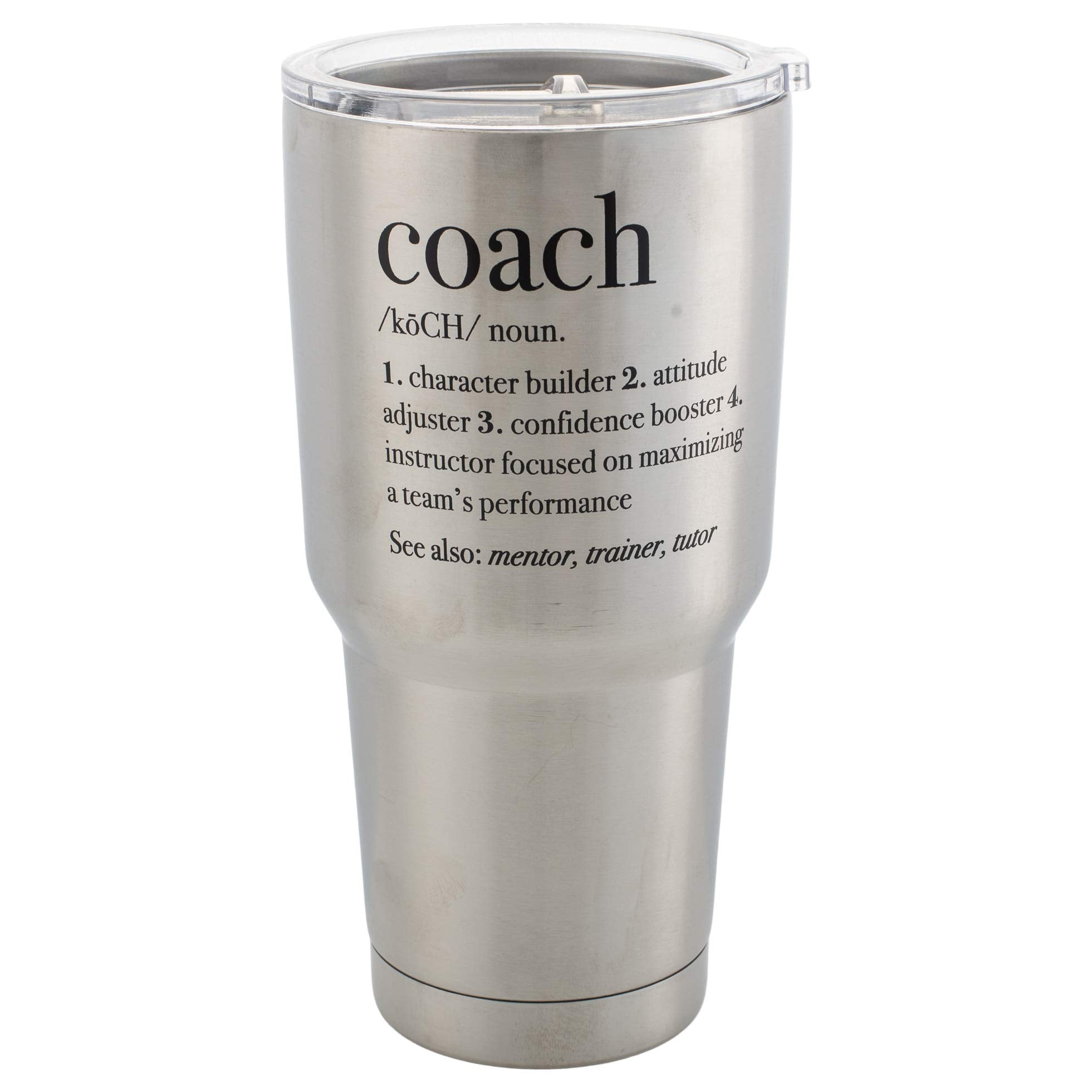 Elanze Designs Coach Definition Jumbo 30 Ounce Stainless Steel Travel Mug With Lid