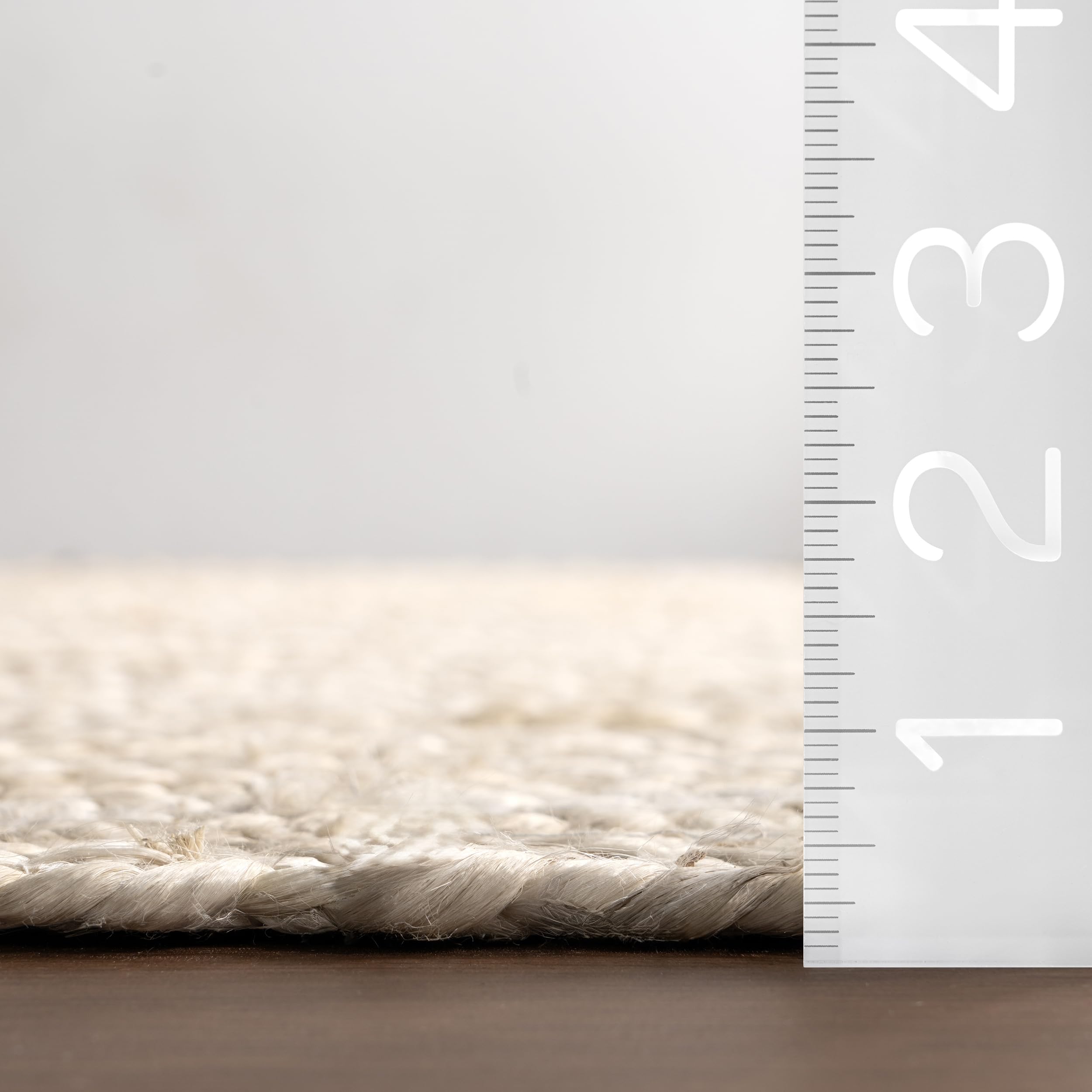nuLOOM 2x10 Rigo Jute Hand Woven Area Rug, Off White, Solid Farmhouse Design, Natural Fiber, For Bedroom, Living Room, Dining Ro