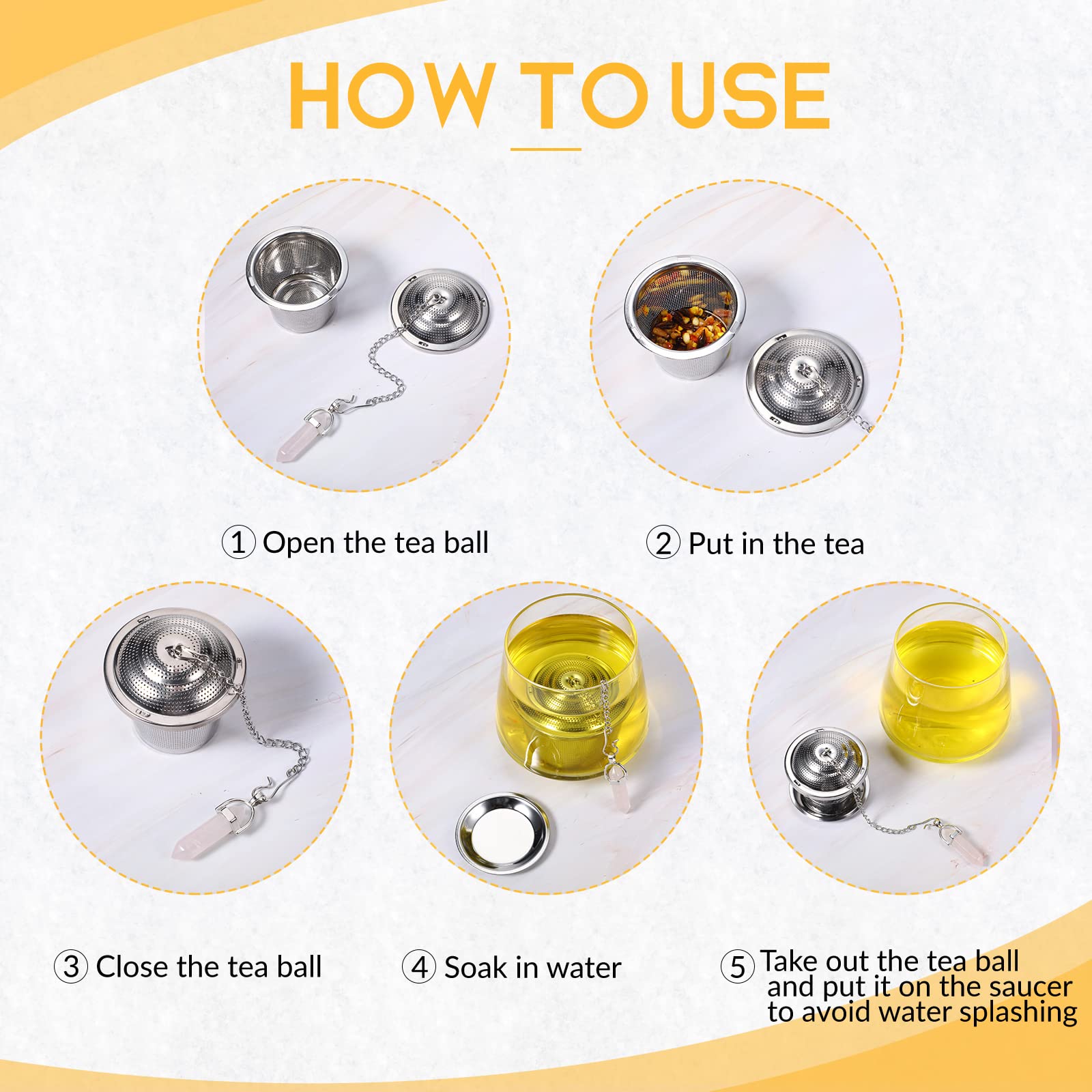 Tea Infusers For Loose Tea 6 Sets Loose Leaf Tea Steeper Tea Strainer Stainless Steel Tea Ball For Loose Tea Holder Tea Mesh Str