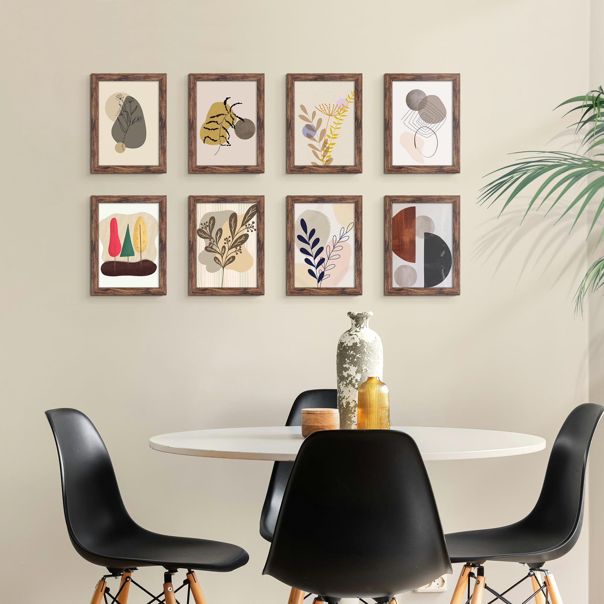 Fisnish 5x7 Picture Frame, for Tabletop Display, Horizontal or Vertical Wall Mounting, Brown