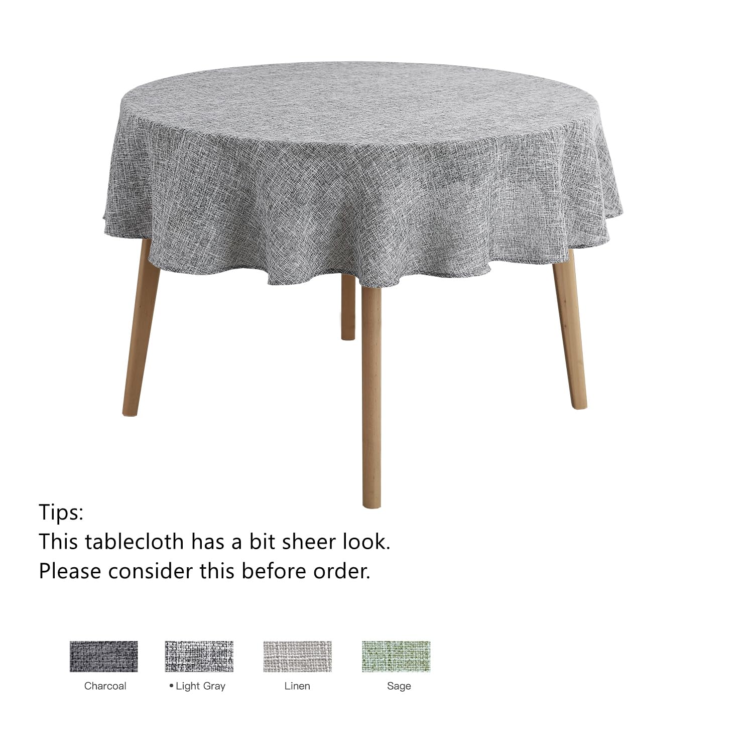 Maxmill Flaxy Faux Linen Tablecloth With 2-Tone Slubby Texture Wrinkle Resistant Anti-Shrink Soft Table Cloth For Kitchen Dining