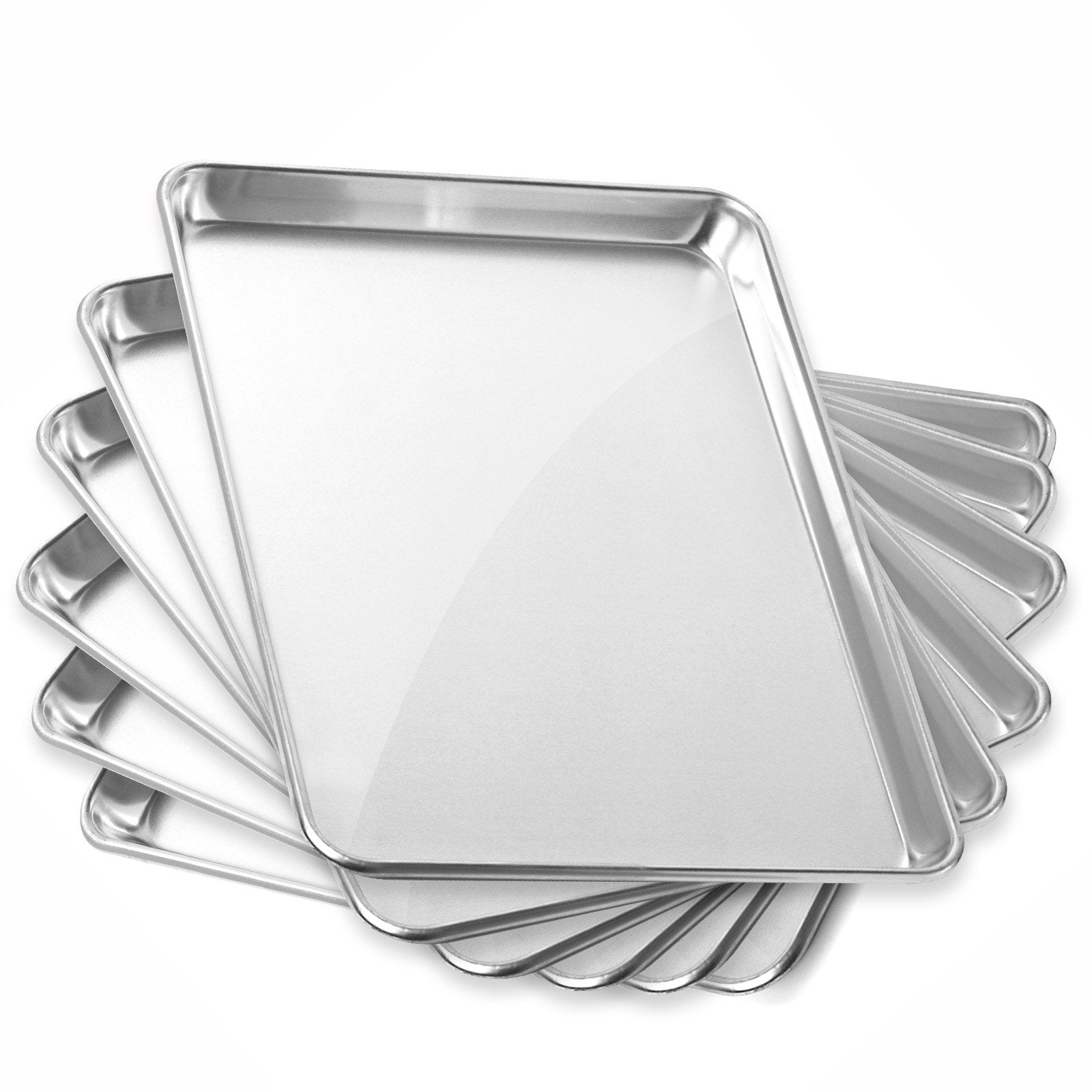 GRIDMANN 13 x 18 Commercial Grade Aluminum Cookie Sheet Baking Tray Jelly Roll Pan Half Sheet - 6 Pans
