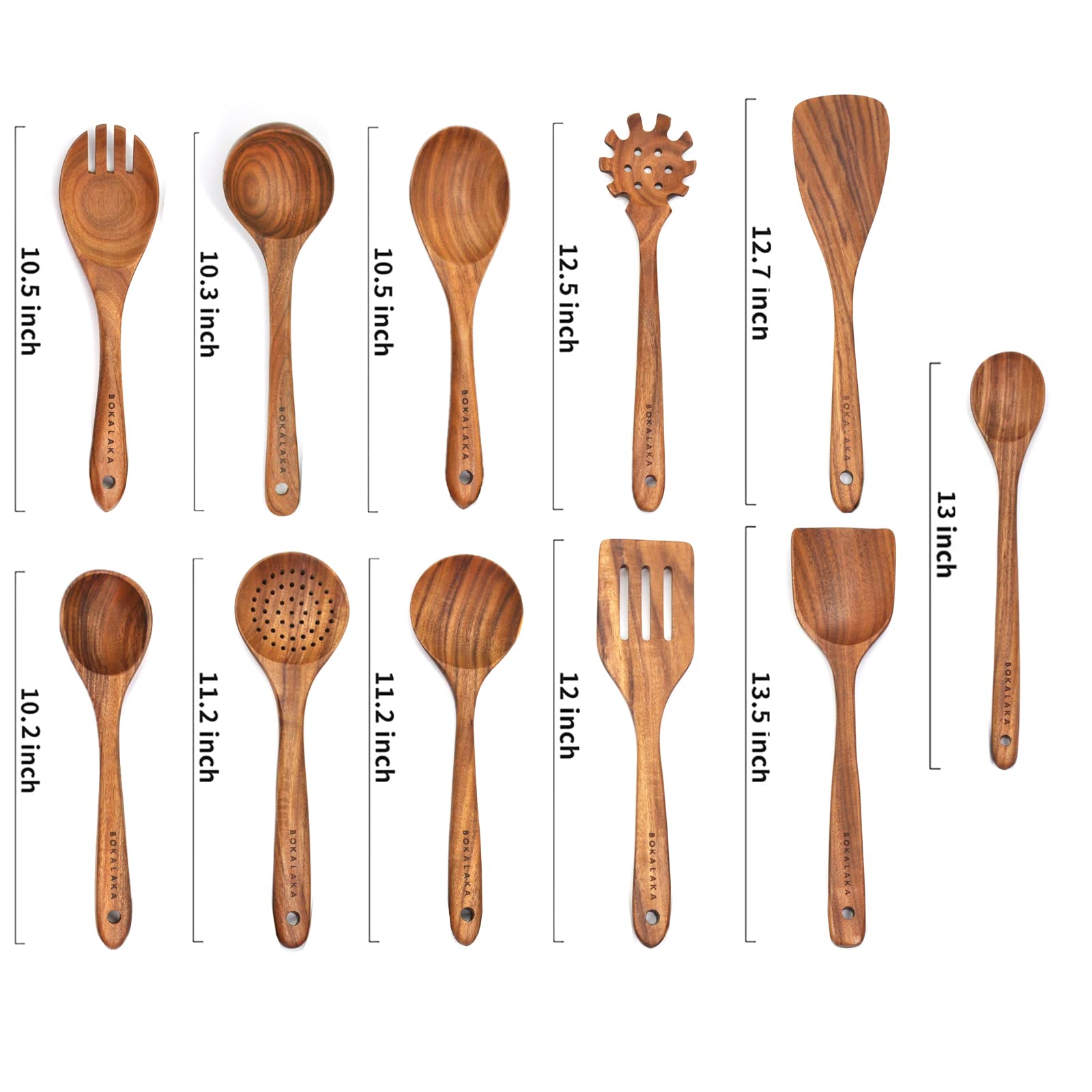 Wooden Spoons For Cooking,11 Pcs Wooden Kitchen Utensils Set Wooden Utensils For Cooking Wooden Cooking Utensils Wooden Spatulas