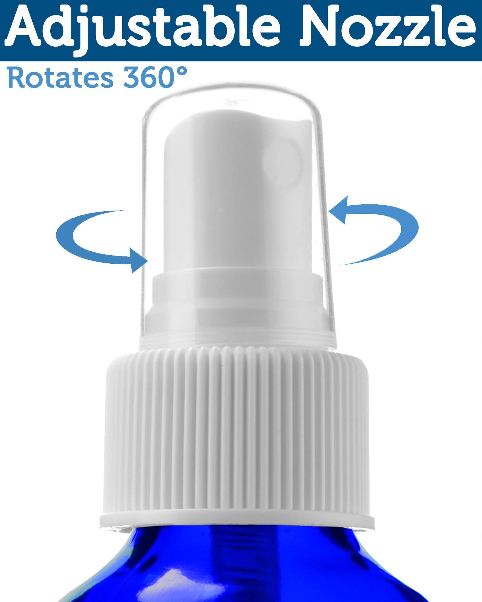 2 Empty Blue Glass Spray Bottles - Small 4oz Refillable Bottle is Great for Essential Oils  Organic Beauty Solutions  Homemade Cleaning and Aromatherapy - Small Portable Misters with Caps & Labels - 2 Pack