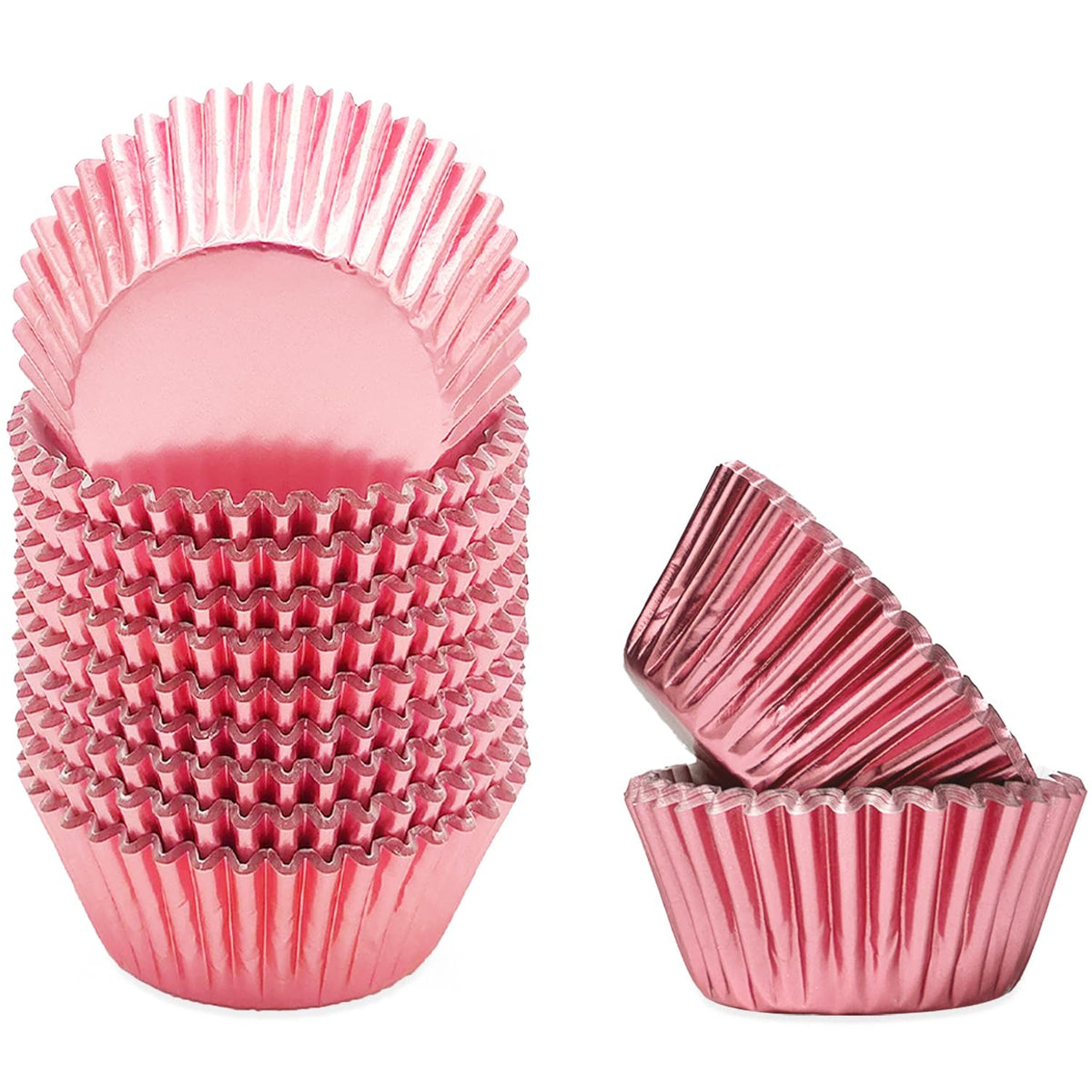 Qiqee Rose Gold Foil Cupcake Liners For Baking 300 Count Baking Cups Thick & Sturdy, Oil Resistance, Muffin Liners Paper(Standar