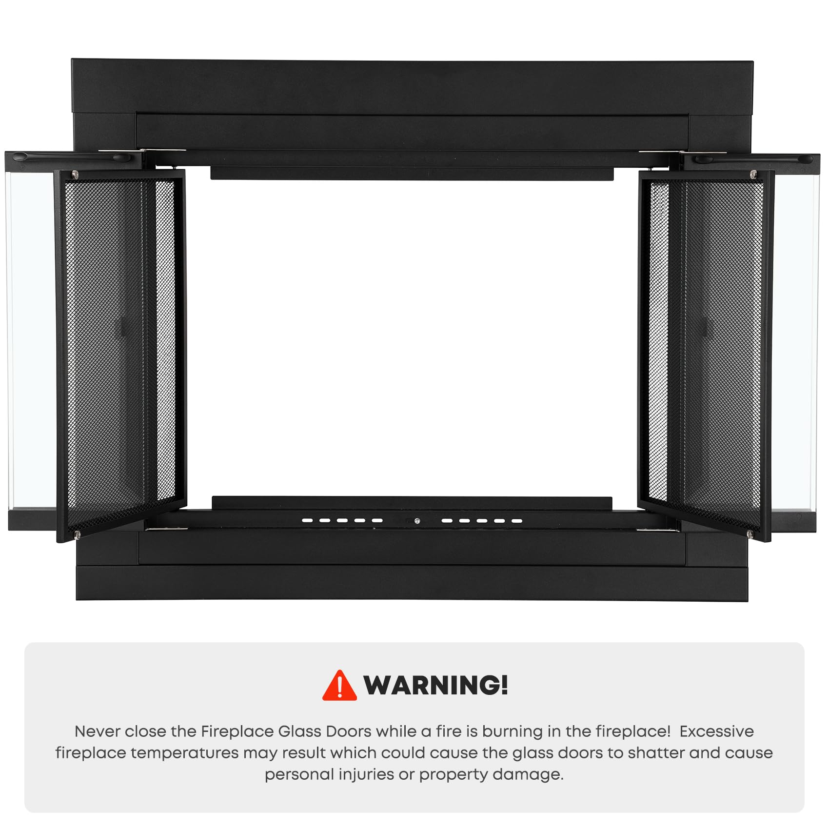 Stanbroil Fireplace Glass Bi-Fold Style Door, Black Finish, Small, Decorative Fireplace Screen Door For Fireplace Accessories