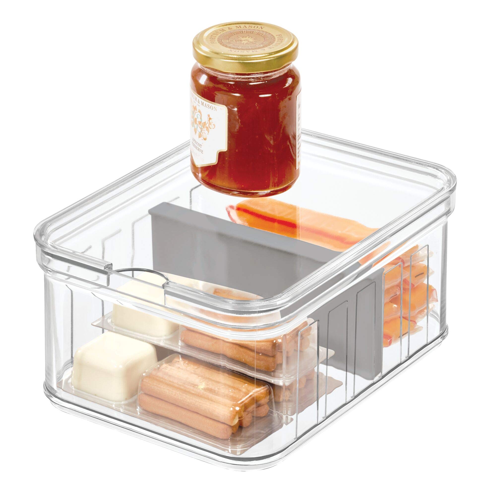 Idesign Plastic Crisp Divided Fruit And Vegetable Storage With Easy To Grip Integrated Handles Designed To Keep Food Fresh Longe