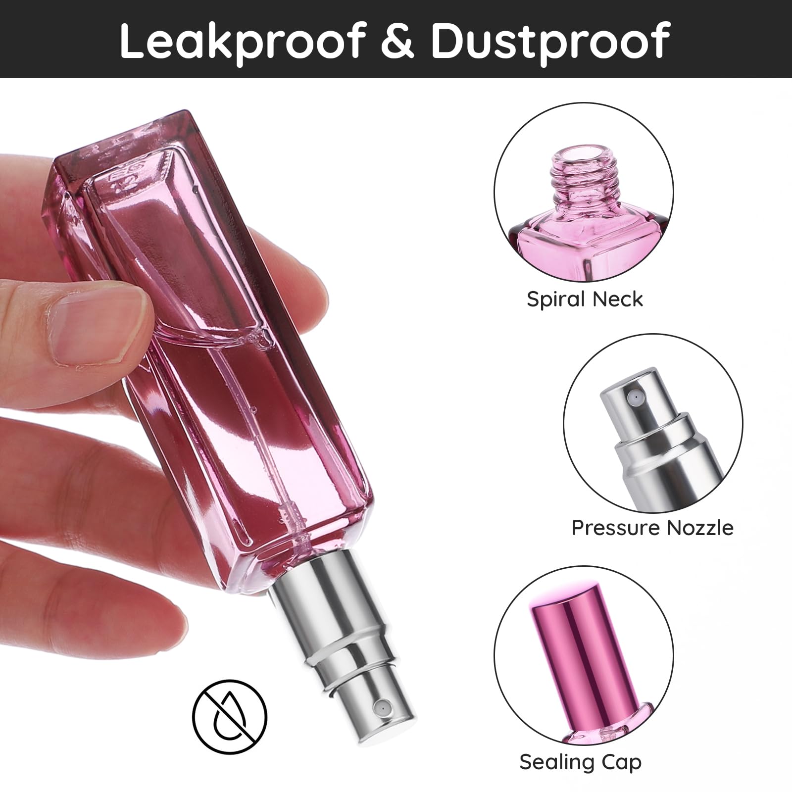 Segbeauty Atomizer Sprayer For Perfume, 5Pcs 20Ml Empty Cologne Travel Bottle Refillable, Glass Perfume Bottles Sprayer Pocket S