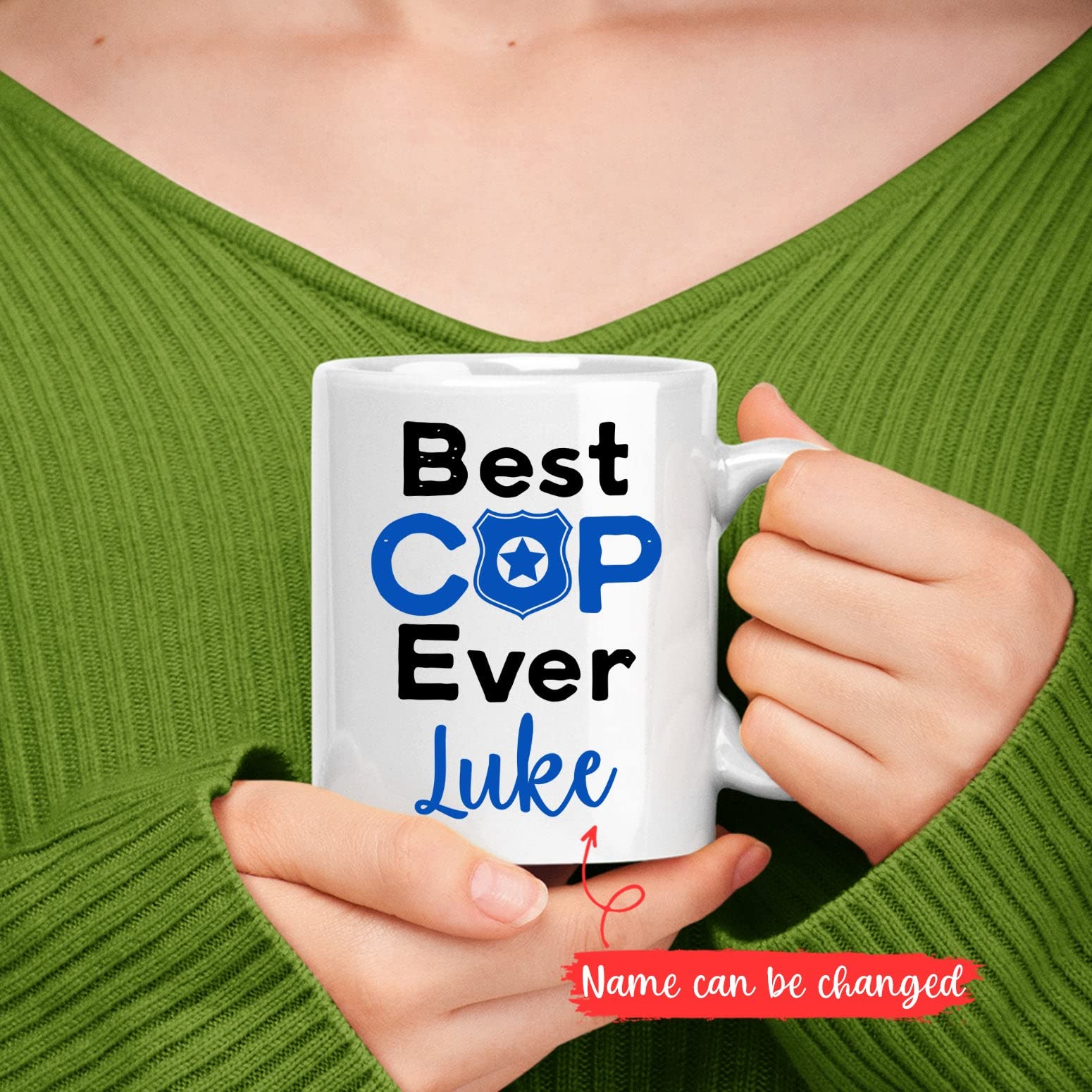 Best Cop Ever Mug, Custom Police Mug With Name, Law Enforcement Officer Mug, Personalized Police Officer Gifts For Men Women, Po