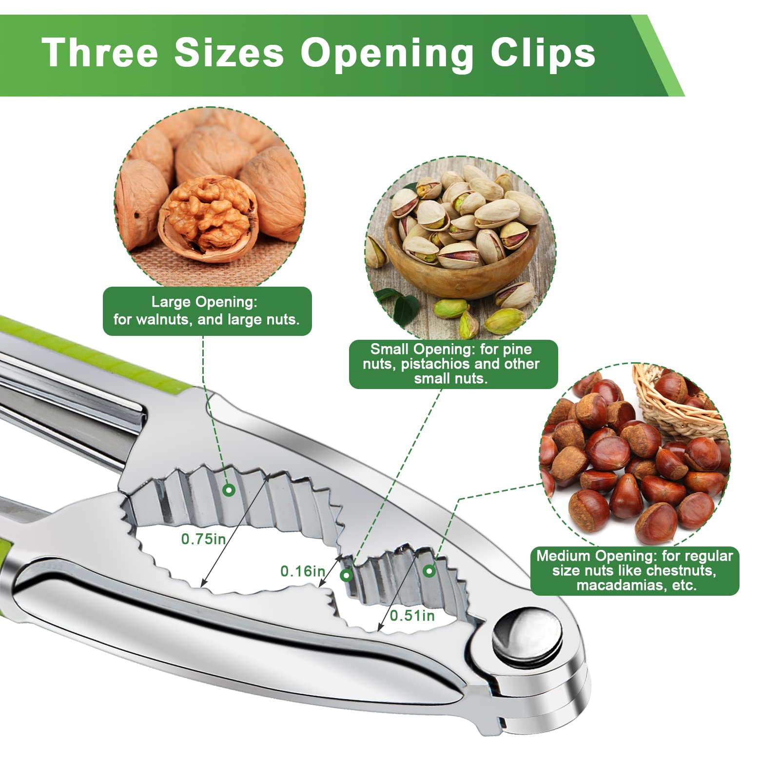 4 Pcs Walnut Cracker Tools, Windspeed Nut Crackers Three Opening Clips Nut Shell Openers Tools For Seafood Cracker, Lobster Crab