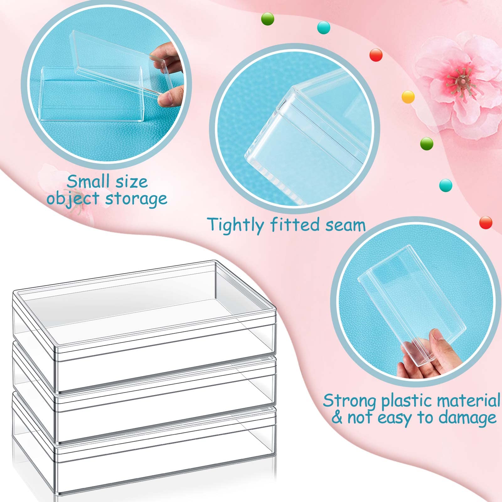 Blulu 8 Pieces Clear Acrylic Plastic Jewelry Box Mini Storage Box Mini Cube Containers with Lids for Candy and Tiny Jewelry(4.3
