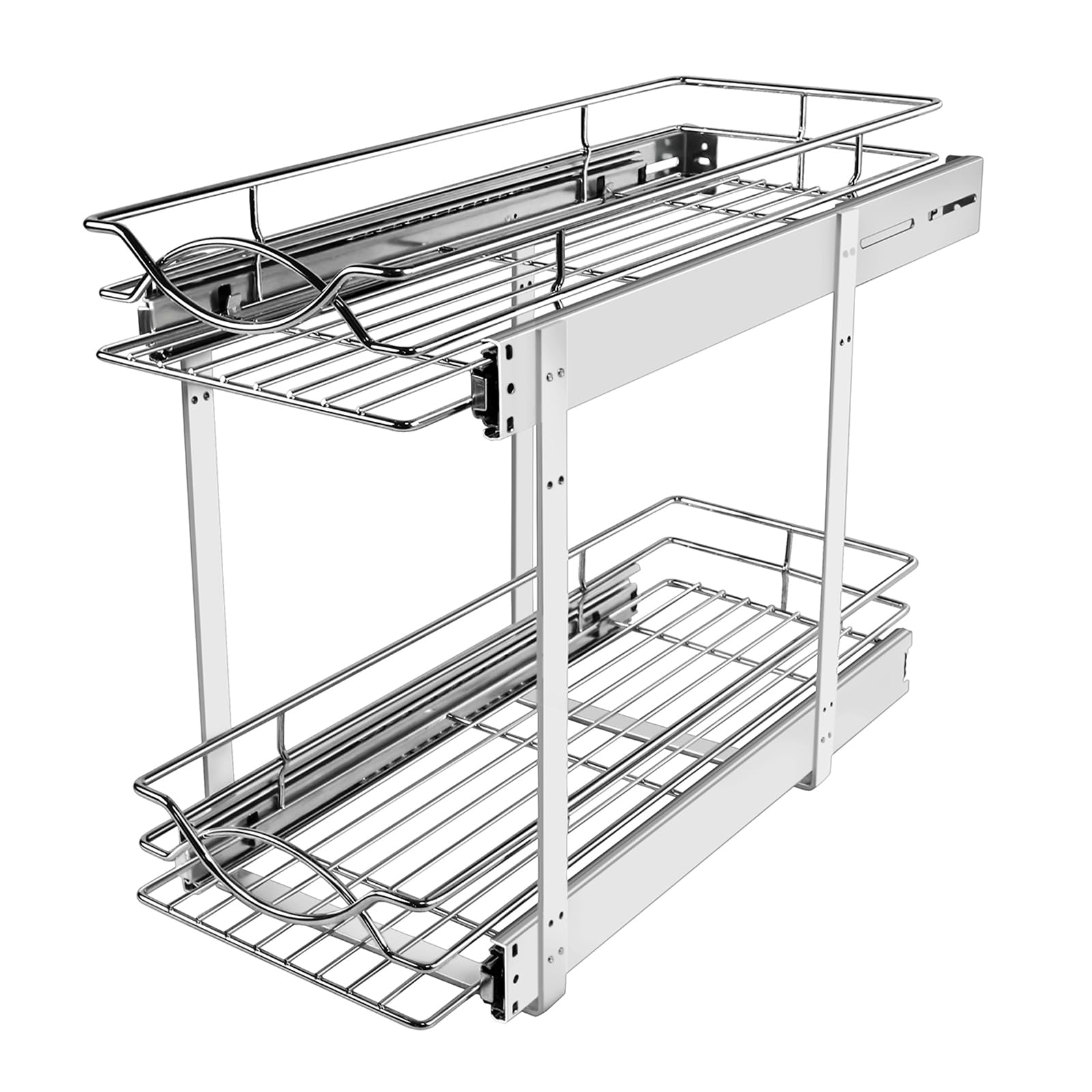 Sikarou Pull Out Cabinet Organizer 9W 21D 2Tier Slide Out Storage Shelf