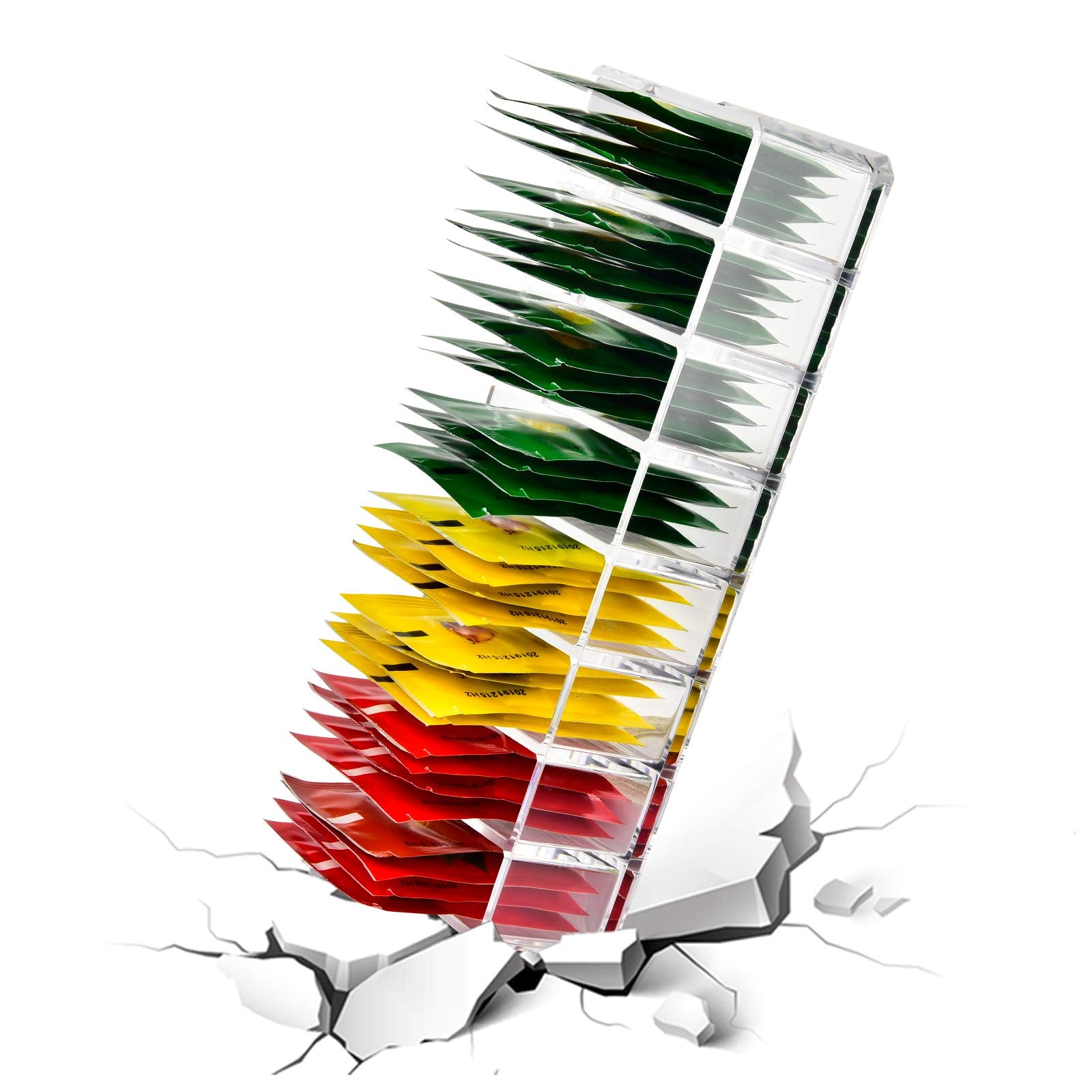 Alcyon Tea Bag Organizer Holder For Kitchen Pantry Cabinet, Countertop, Tea Storage Box Station Bin Caddy Holds Beverage Bags| S