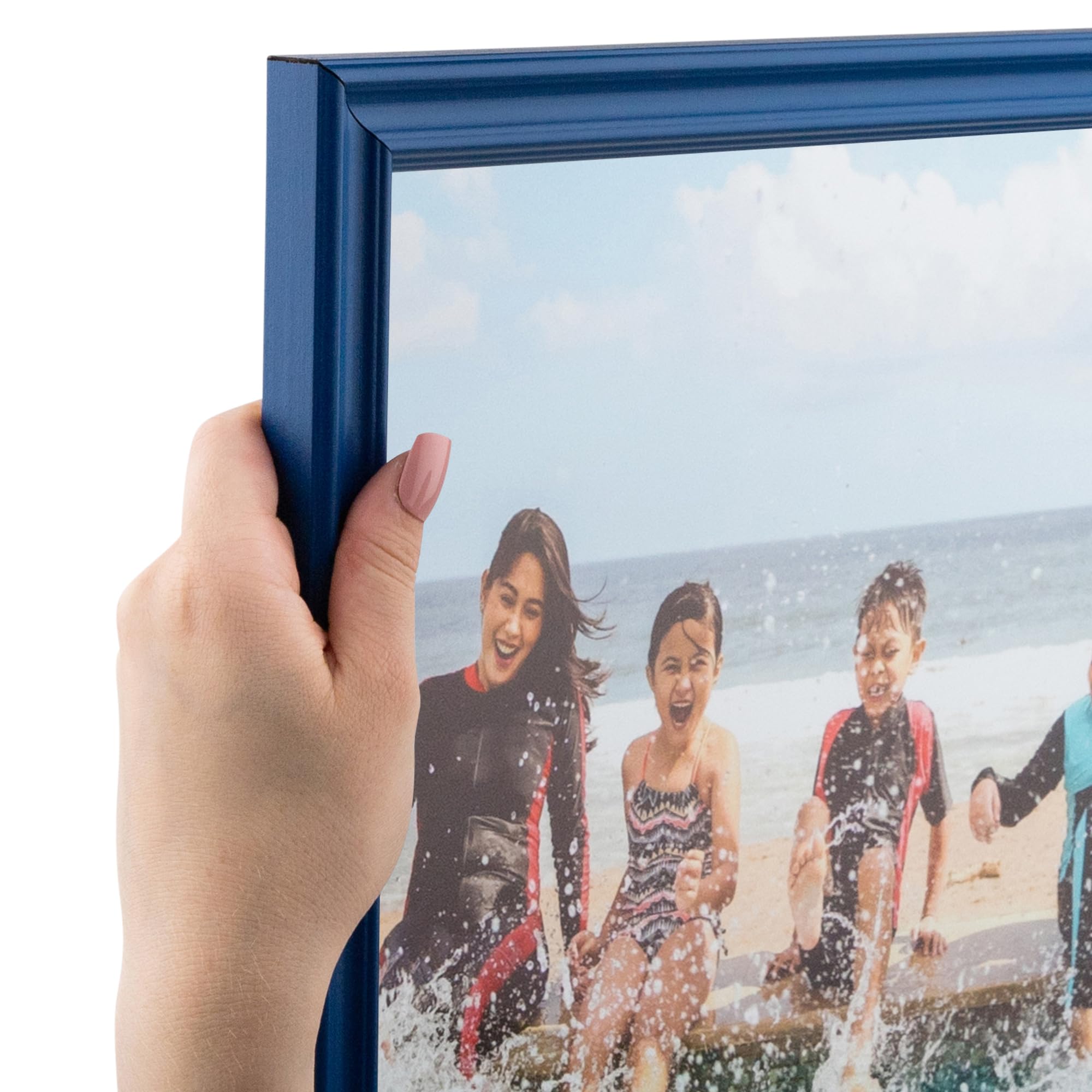 ArtToFrames 11x14 Inch Blue Picture Frame, This 12.5 Inch Custom Poster Frame is Blue - Comes with Regular Glass and 1 Backing (