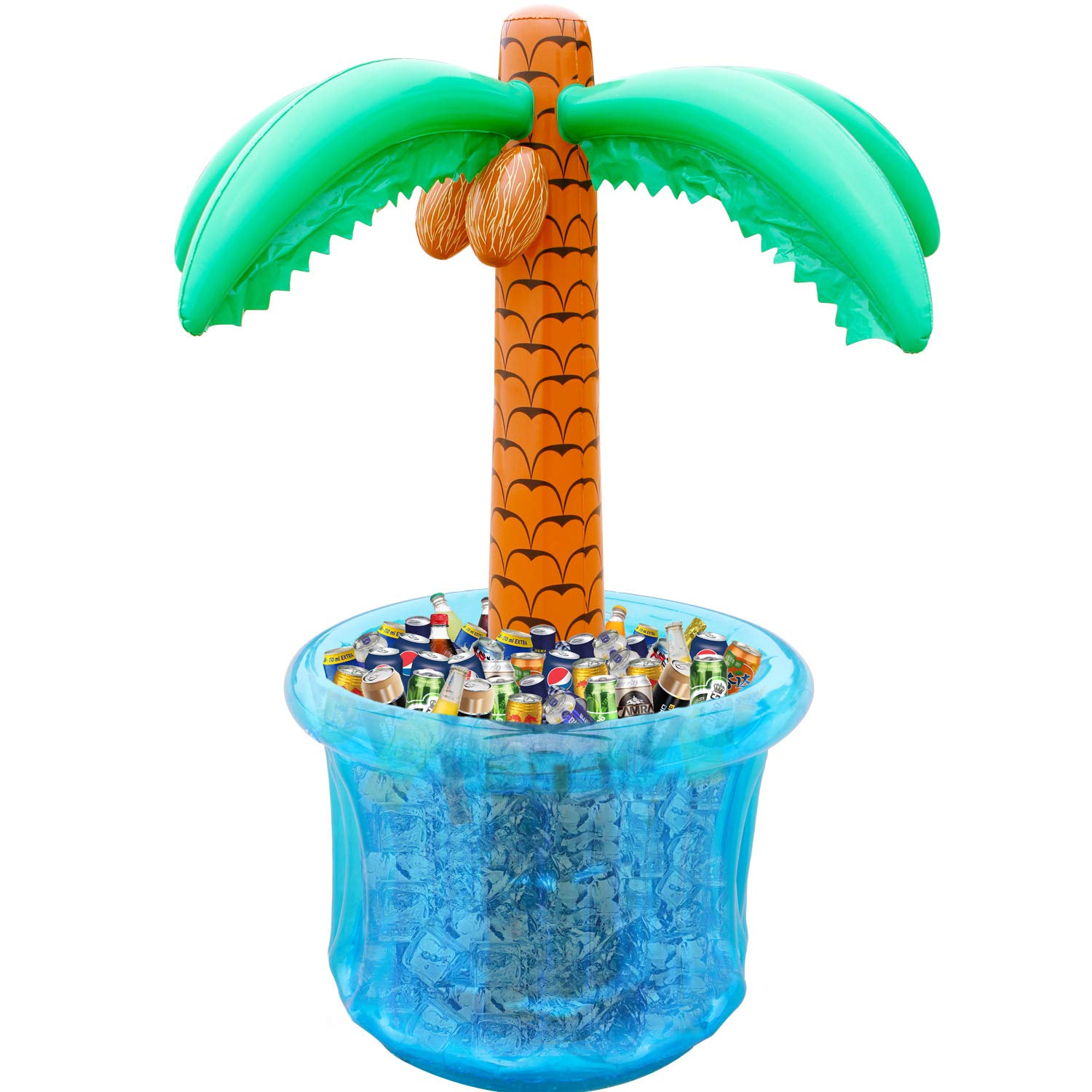 PARENTSWELL 63 Inflatable Palm Tree Cooler, Tropical Luau Party Decorations, Inflatable Drink Cooler for Parties Jungle Hawaii