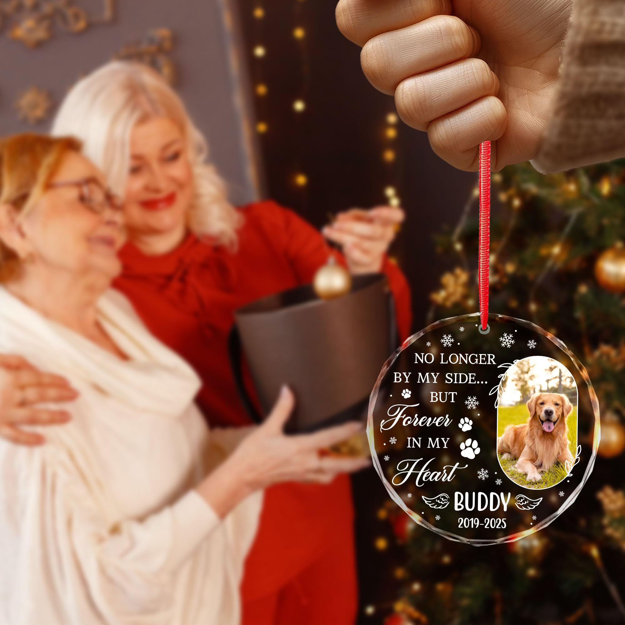 Dog Photo Christmas Ornaments Personalized 2025 - Pet Memorial Picture Ornament - Dog Loss, in Memory, Pet Remembrance Gifts - N