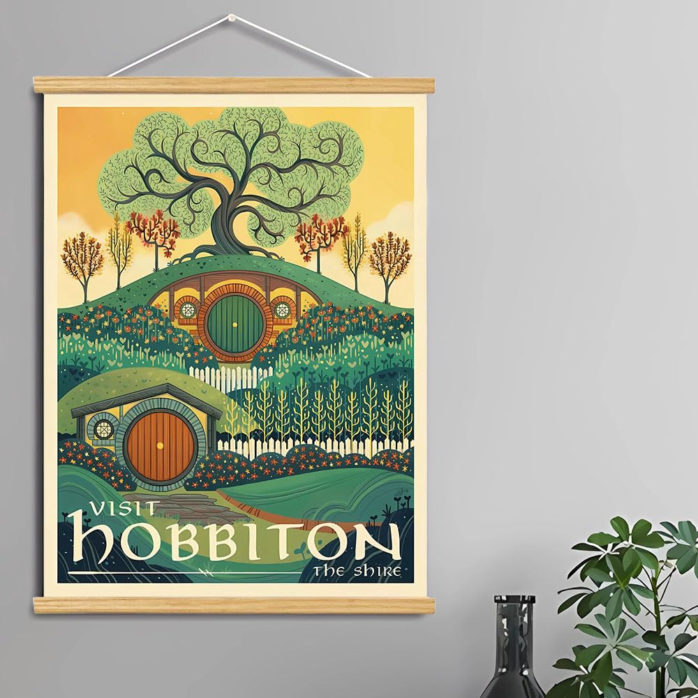 Meksular Middle Earth Landscape Wall Art Prints Canvas PaintingFantasy Posters, Wall Pictures, For Travel Gift, Canvas Art with