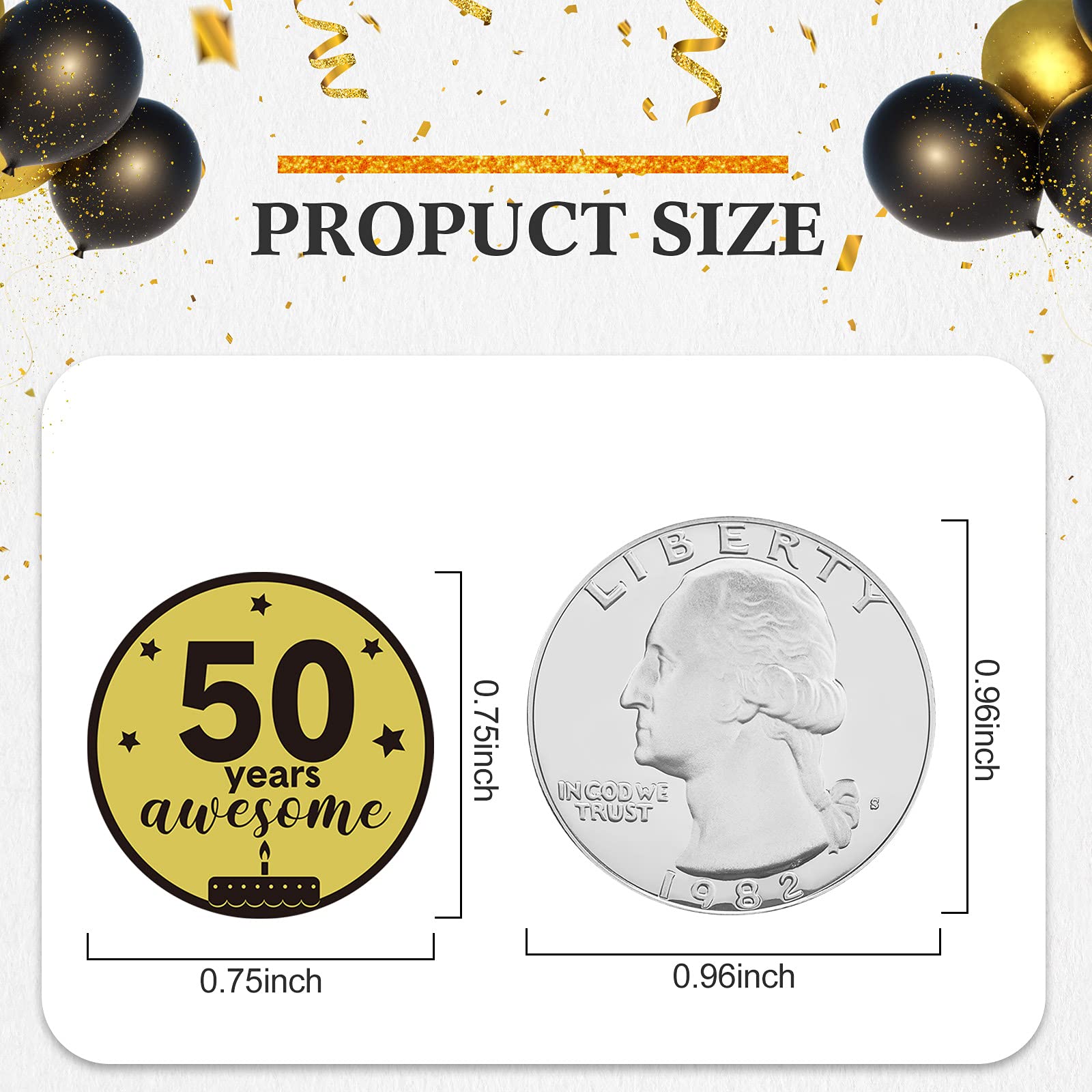 Tenare 504 Pieces Black and Gold 50th Birthday Party Favor Stickers Cheers to 50th Label Stickers Round Mini Chocolate Candy Wrappers for 50th Happy Birthday Party Decor