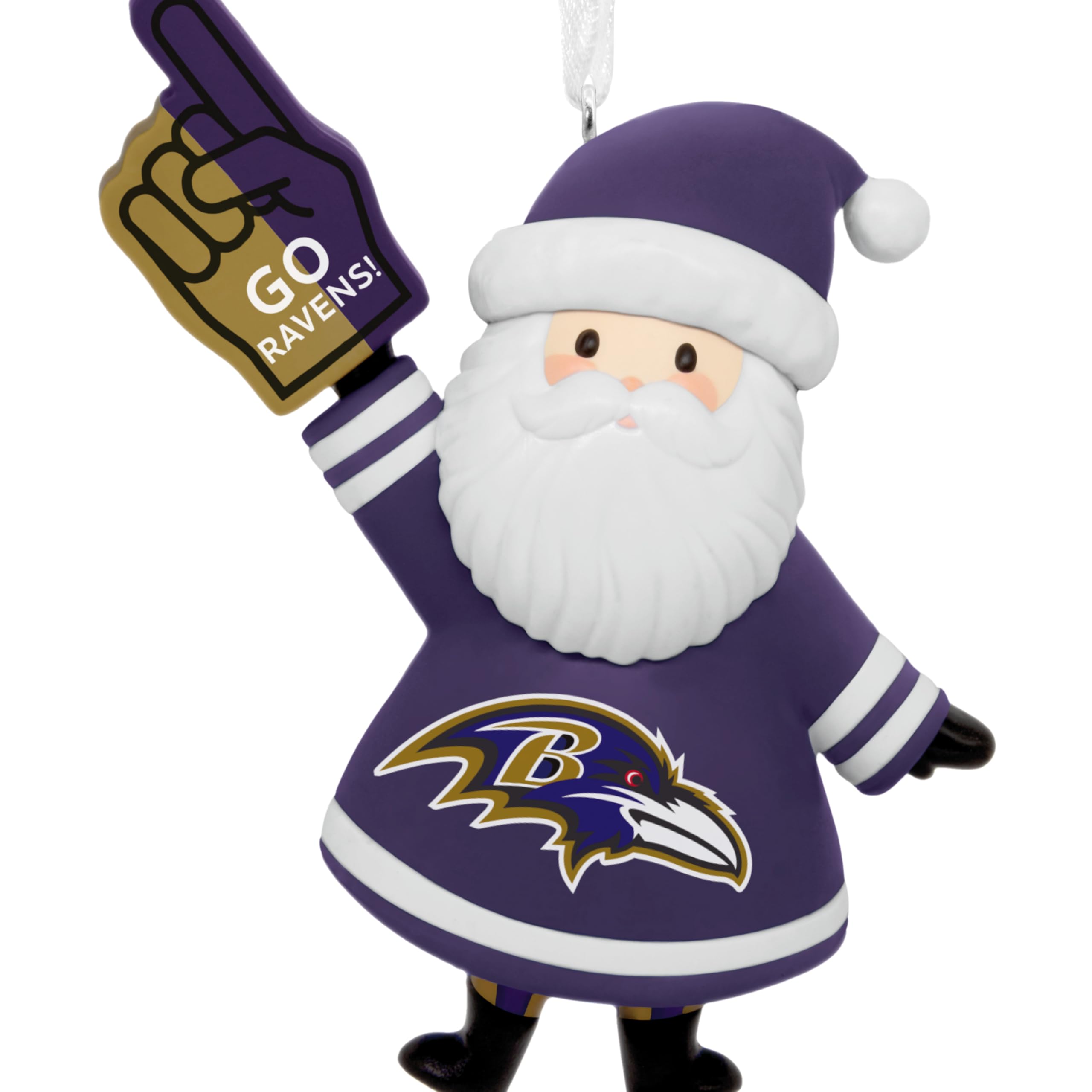 Hallmark NFL Baltimore Ravens Santa Fan Christmas Ornament, Gifts for Sports Fans