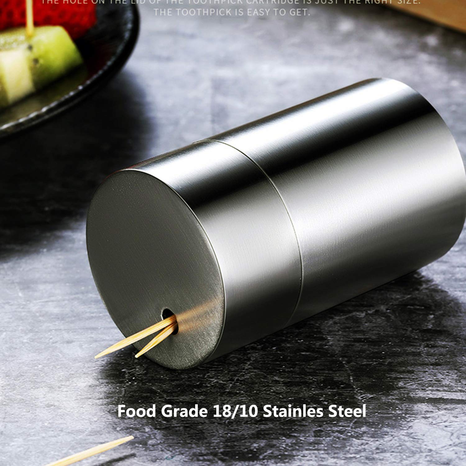 Makidar Toothpicks Holder Dispenser Stainless Steel (Frosted)