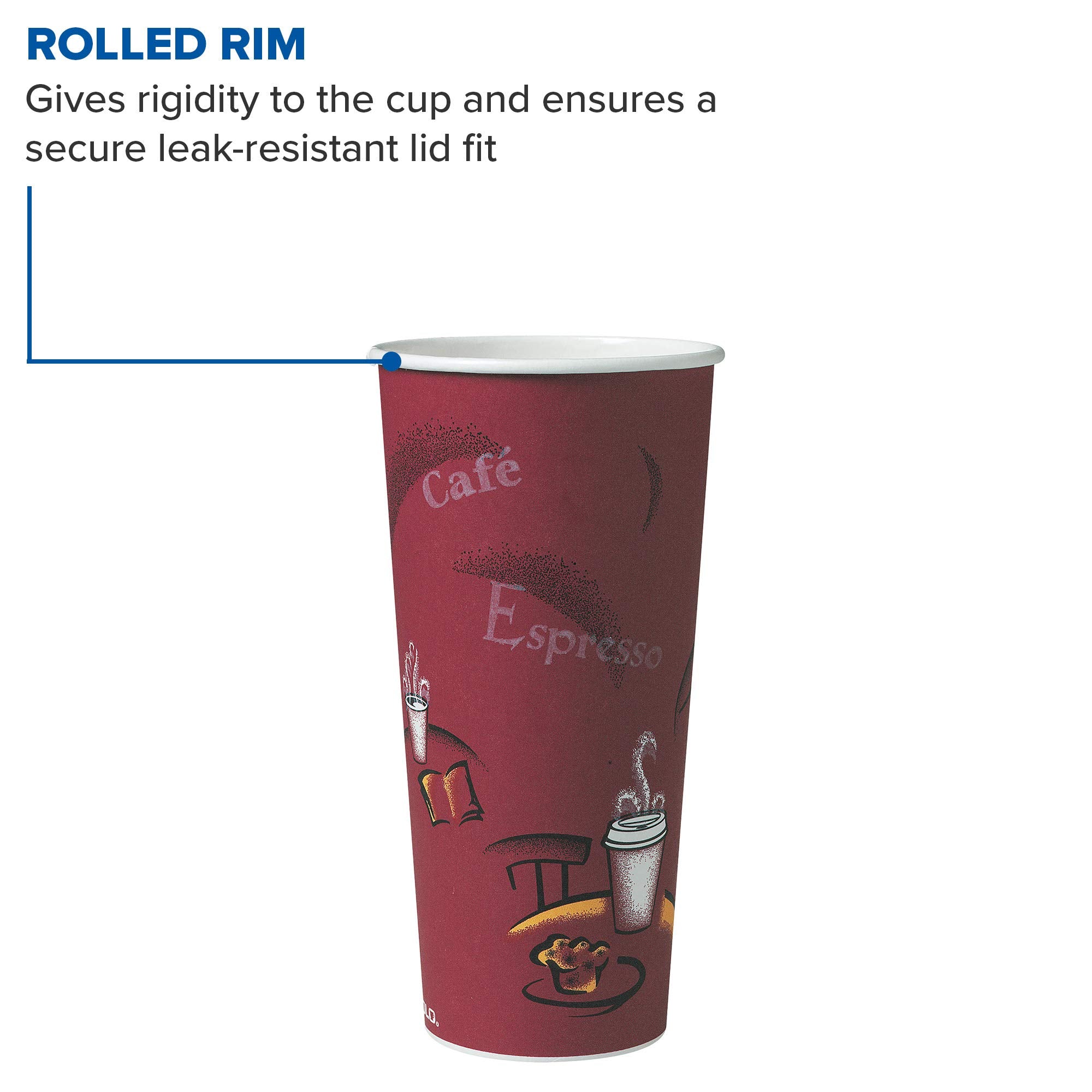 Solo 424SIN-0041 24 oz Bistro SSP Paper Hot Cup (Case of 500)