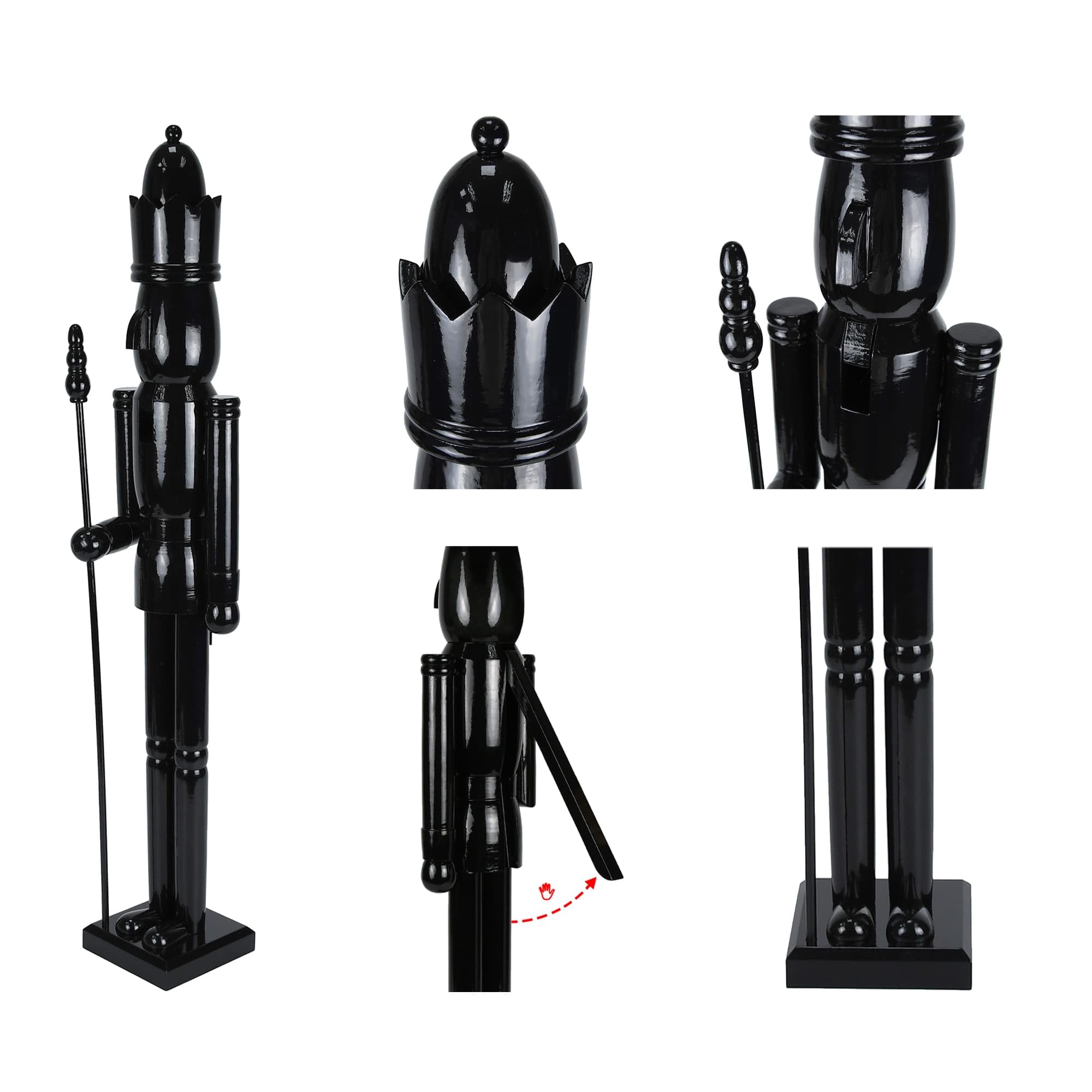 Jeco Inc. 36 Inch Wooden Black King Nutcracker