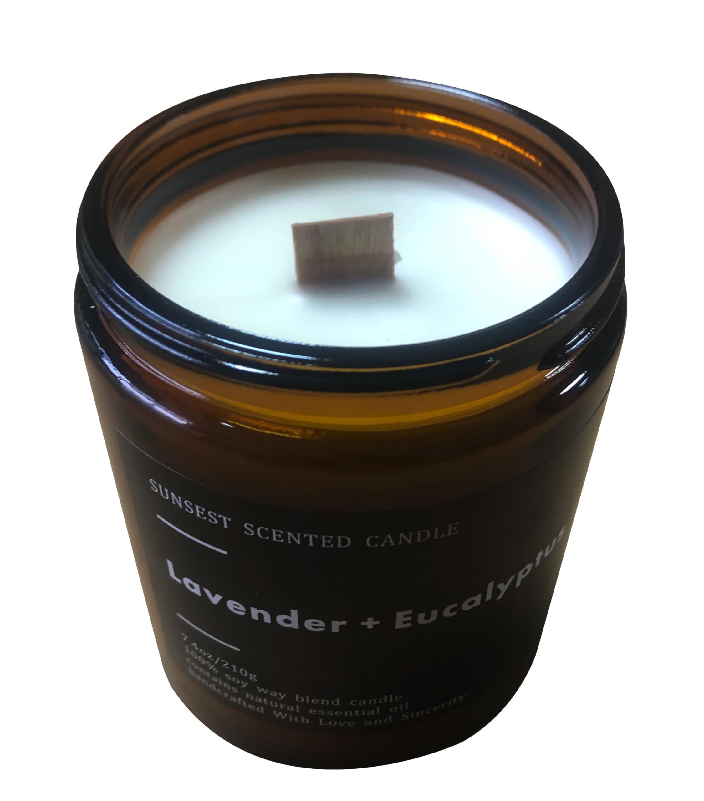 SunSest Scented Candle - for Home and Gifts - Lavender & Eucalyptus - 100% Natural Soy Wax and Pure Essential Oils - Women and M