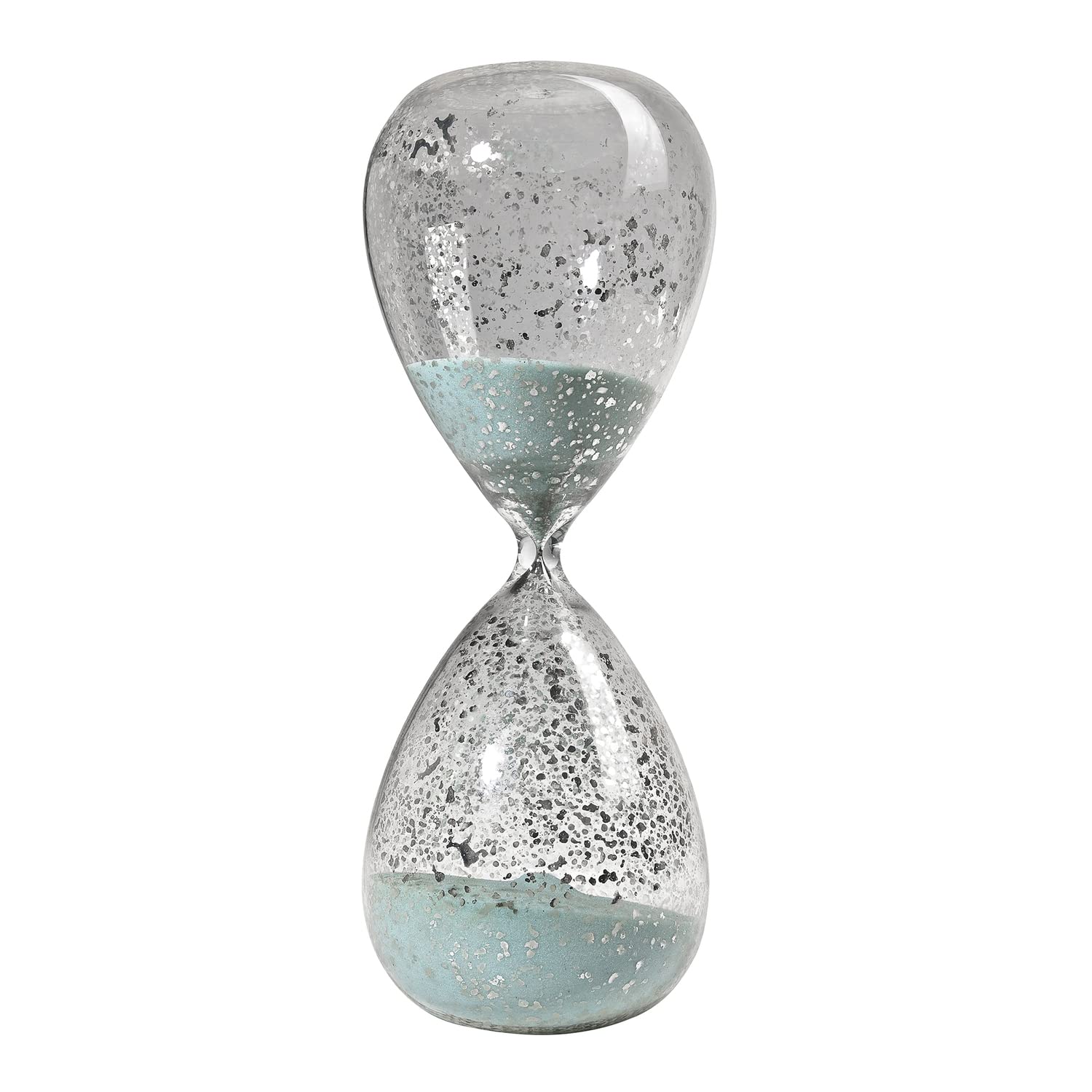 Benjara BM284942 10 in. Doug Decorative 60 Minute Hourglass Accent Decor, Teal Blue Sand