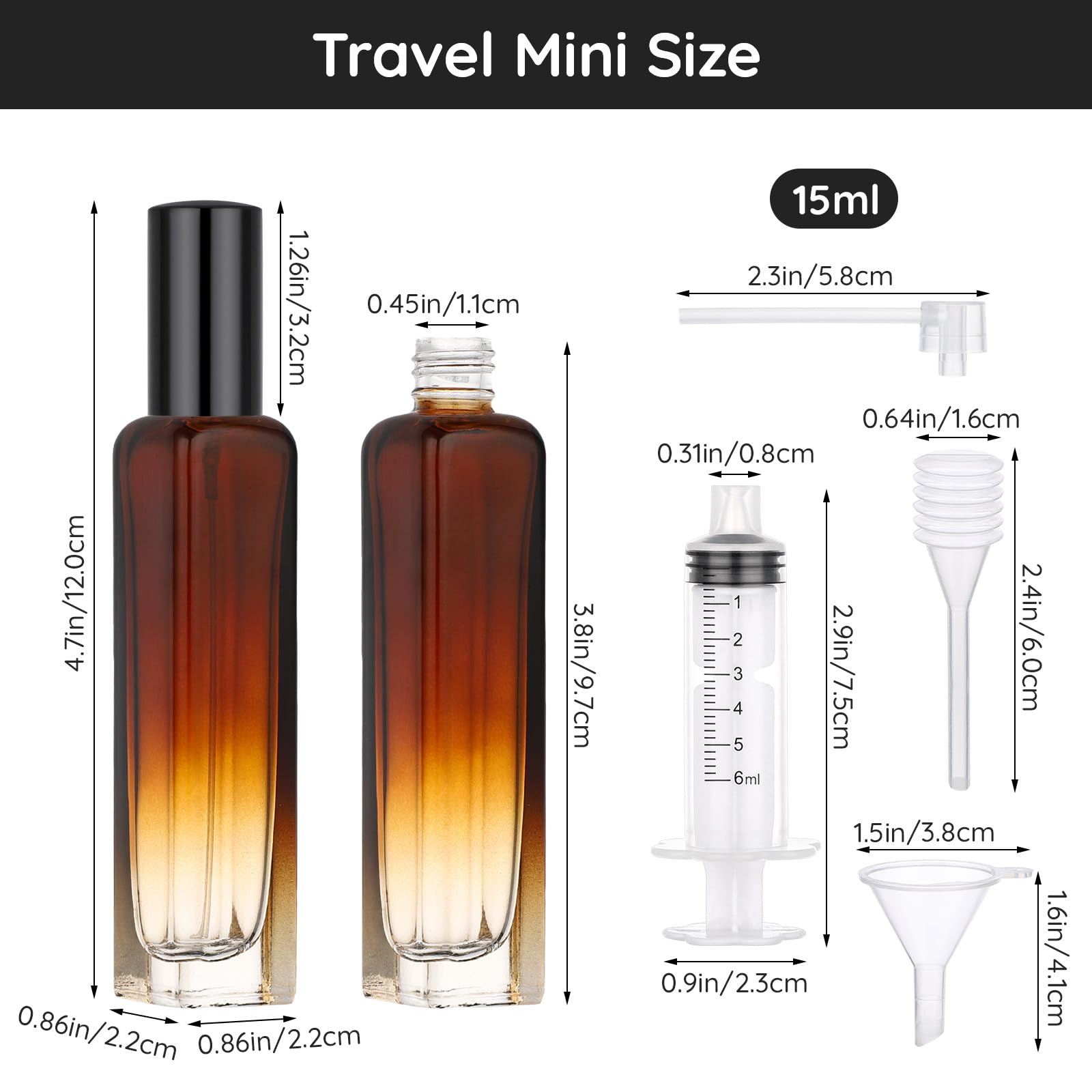 Segbeauty 8 Packs 0.5Oz Cosmetic Perfume Bottles, 15Ml Refillable Travel Bottle, Empty Cologne Atomizer Spray Essential Oil Cont