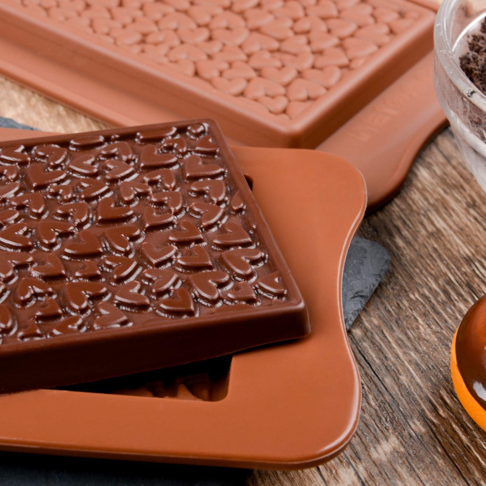 Fimary Chocolate Bar Mold - Food Grade Silicone Chocolate Molds, Non-Stick Tabs Chocolate For Dubai Chocolate Bar Pistachio, Mil