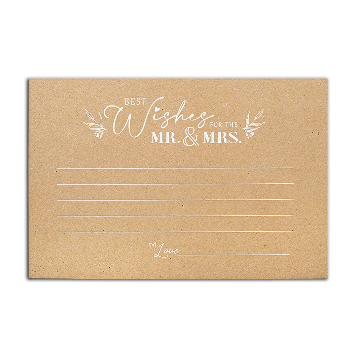 Summer-Ray 50Pcs Kraft Rustic Best Wishes For The Mr. & Mrs. Wedding Advice And Well Wishes Cards For The Bride And Groom 4'' X