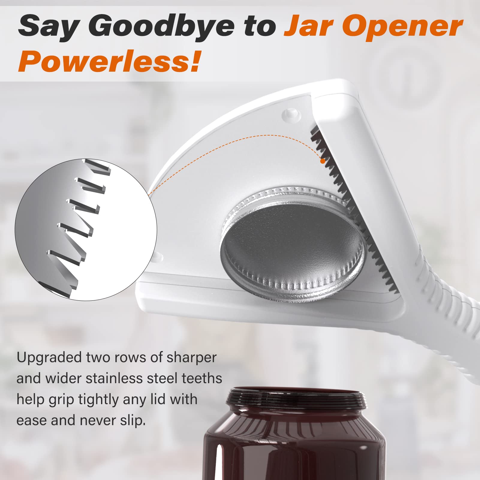 Jar Opener For Weak Hands, Dual Usage | Easy Grip Jar Opener & Under Cabinet Lid Opener, Super Durable Bottle Opener Effortless