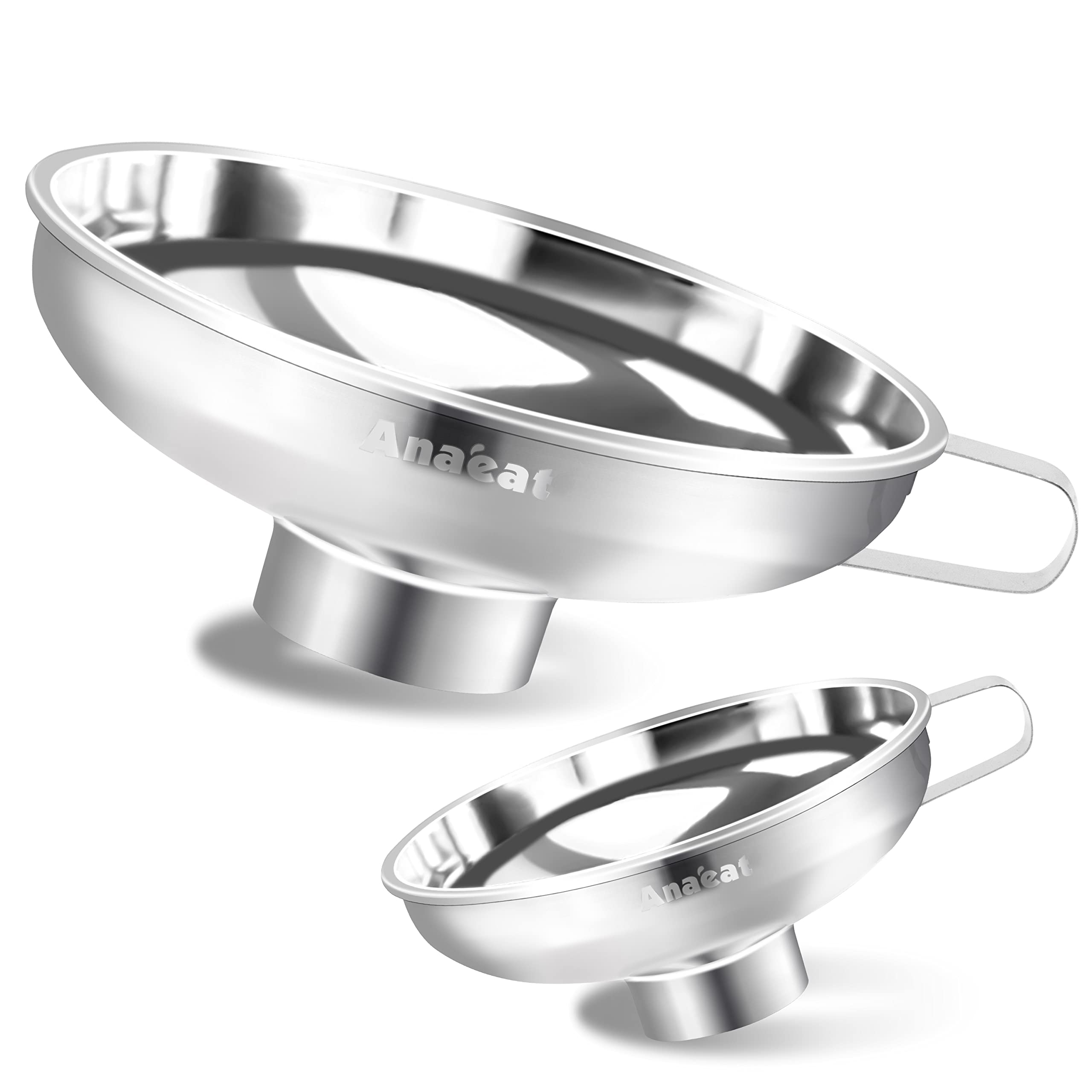 Anaeat Stainless Steel Canning Funnel With Handle For Wide And Regular Jars & Canning Jars, Wide-Mouth Funnels Excellent For Tra