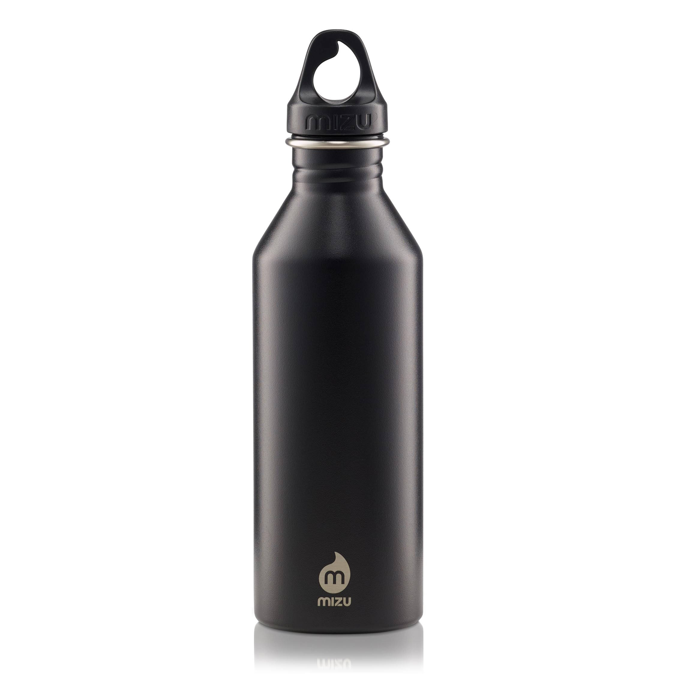 Mizu M8 - 25 oz. Single Wall Narrow Mouth Stainless Steel Bottle with Loop Cap Black