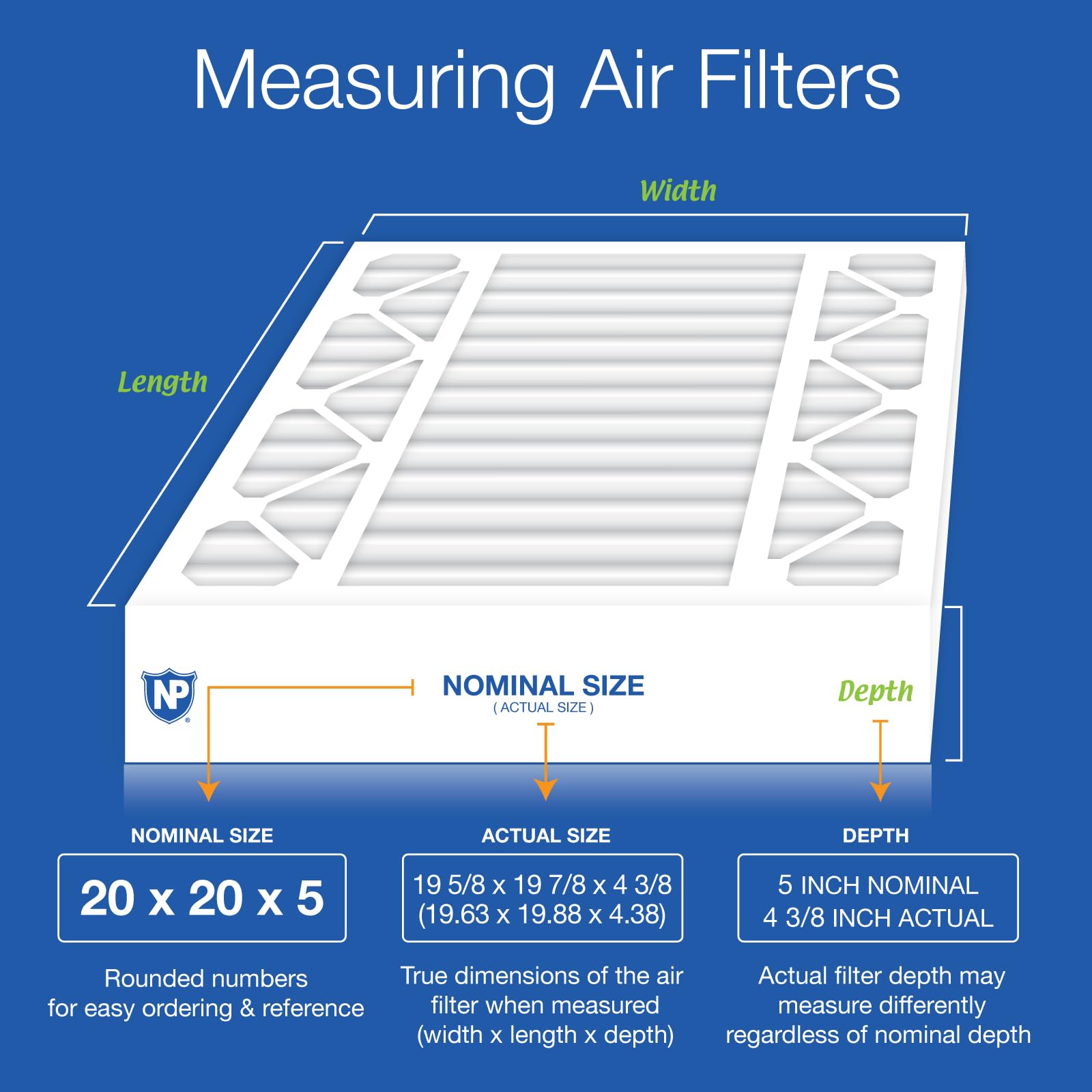Nordic Pure 20X20X5 Merv 14 Honeywelllennox Replacement Ac Furnace Air Filter 2 Pack