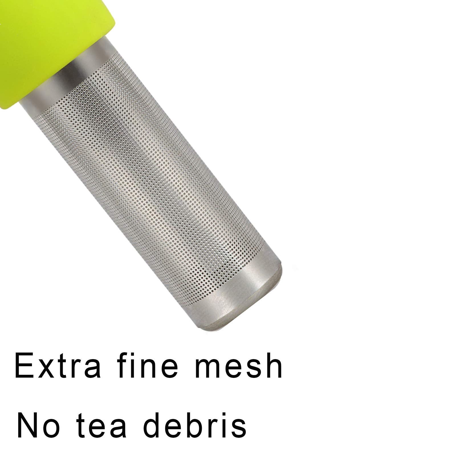 Tea Infuser for Loose Tea Extra Fine Mesh Tea Steeper with Cute Design Tea Strainer Ball with Silicone Handle for Tea Cup Mug  Stainless steel Green