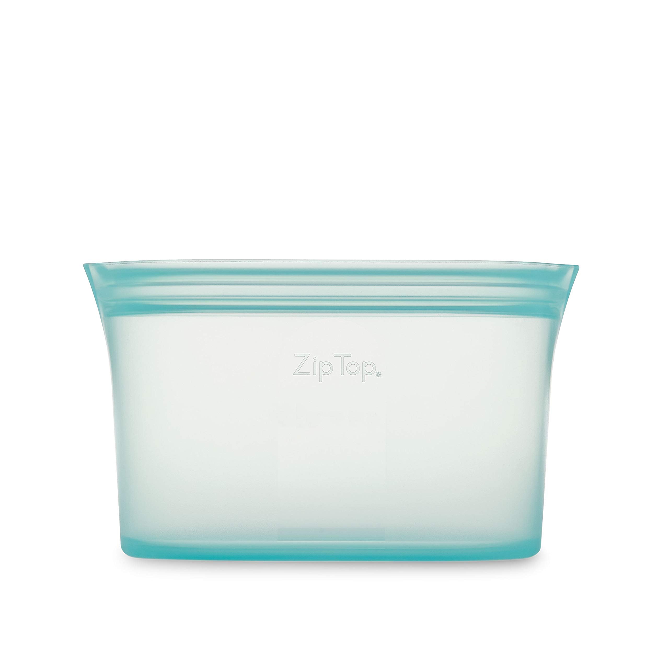 Zip Top Reusable Food Storage Bags | Medium Dish [Teal] | Silicone Meal Prep Container | Microwave, Dishwasher And Freezer Safe
