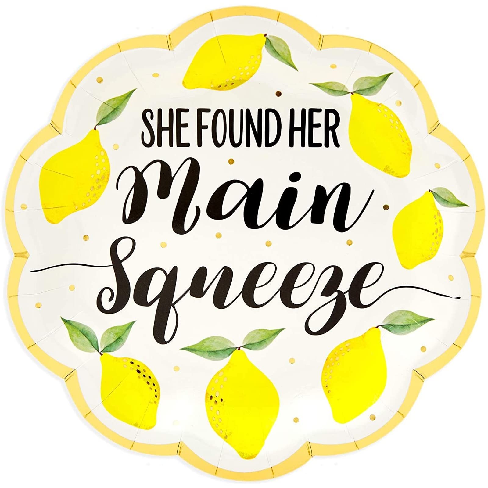 48-Pack Lemon Party Plates  She Found Her Main Squeeze (9 in)