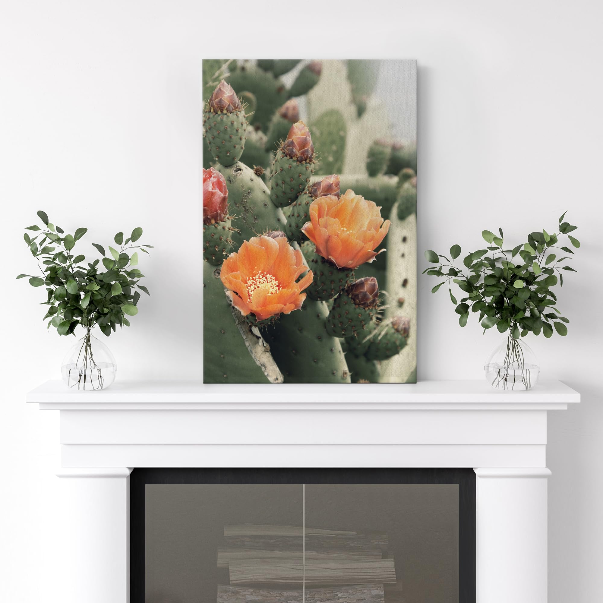 Wall26 Canvas Print Wall Art Blooming Cactus Flower Nature Wilderness Photography Realism Floral Botanical Southwest Rustic Coun